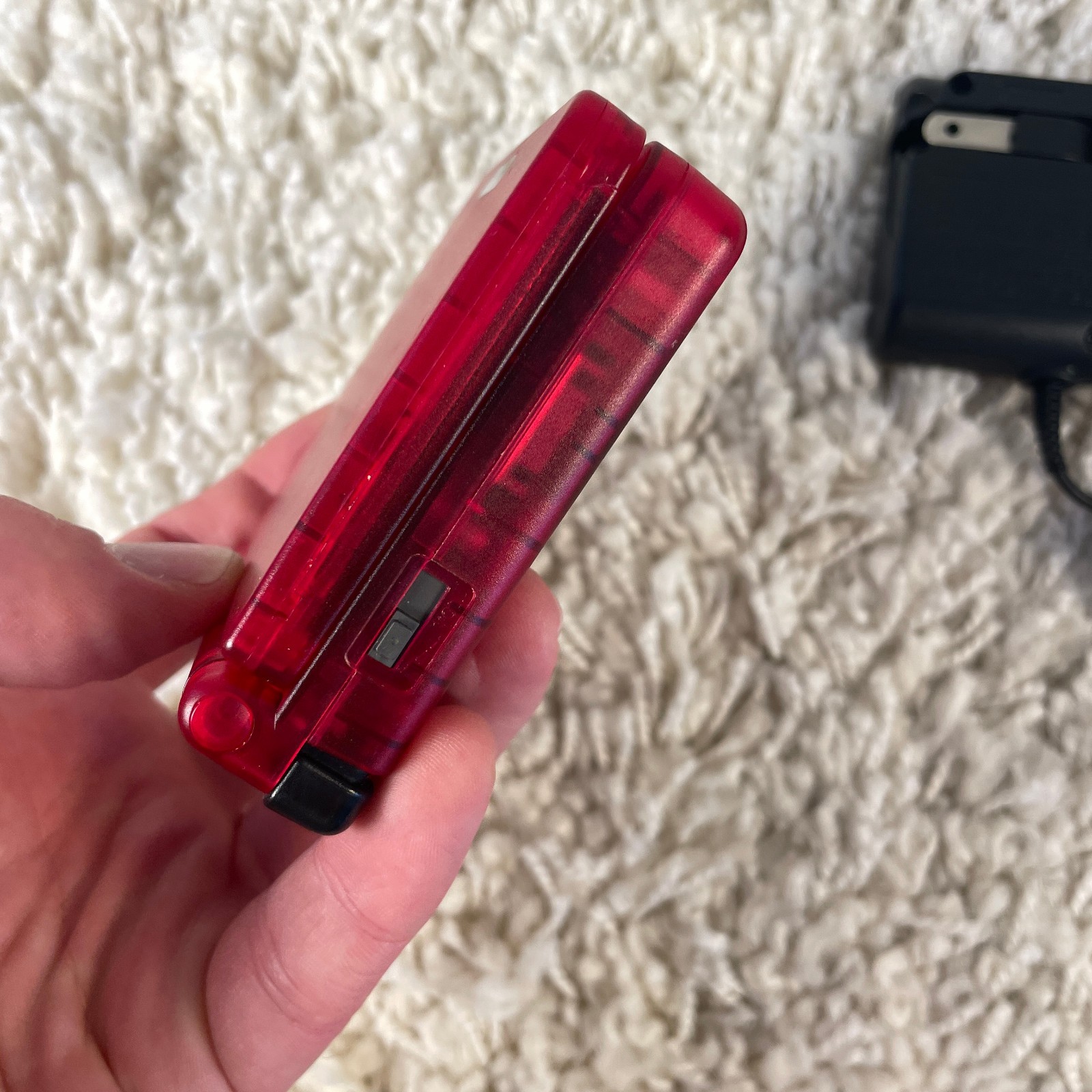 Nintendo Gameboy Advance GBA SP Transparent Red IPS Backlit Screen Read