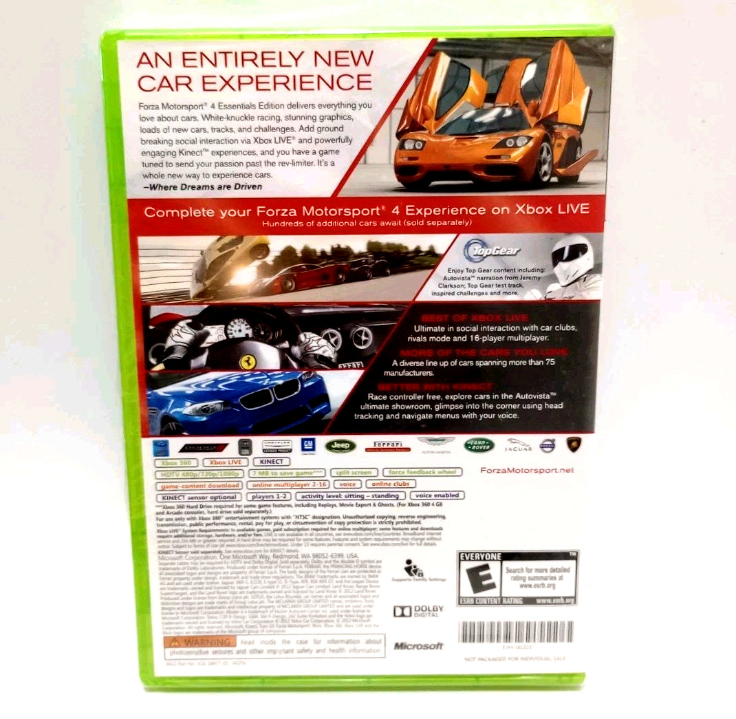 Forza Motorsport 4: Essentials Edition (Xbox 360) BRAND NEW FACTORY SEALED