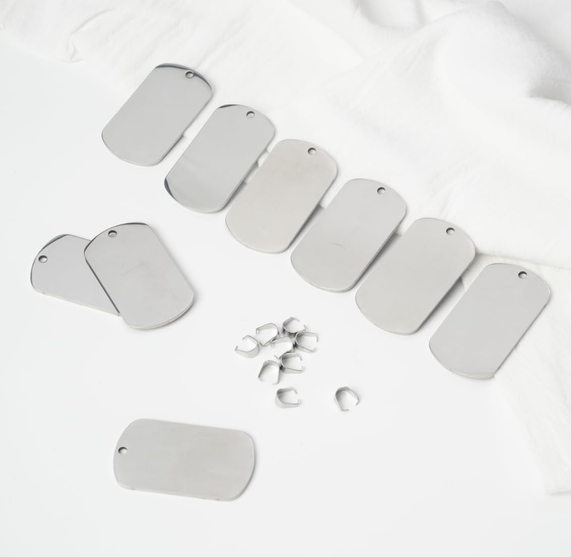 Dog Tags Military Blank for Laser 1.96 inch x 1.1 x 0.078 inch, Silver