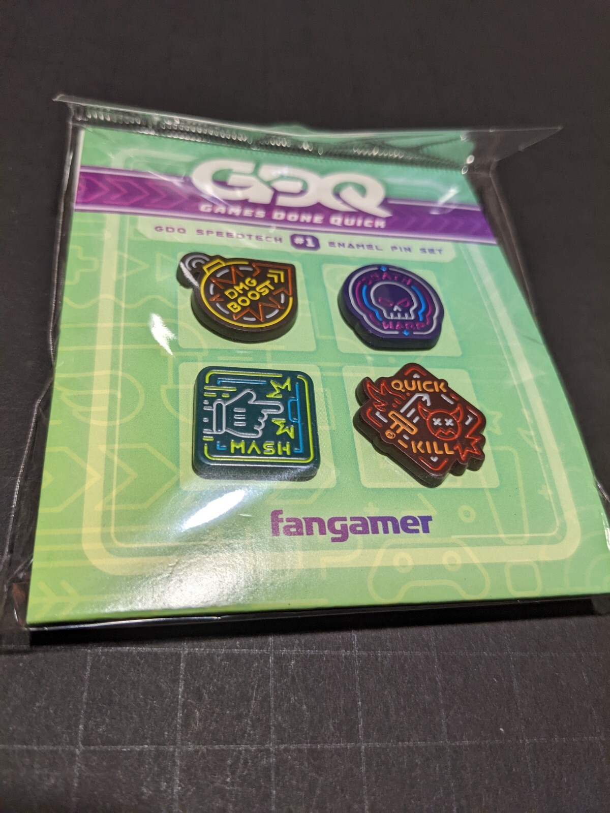 Games Done Quick SpeedTech Enamel 4 Pin Set Fangamer AGDQ SGDQ NEW Pinback