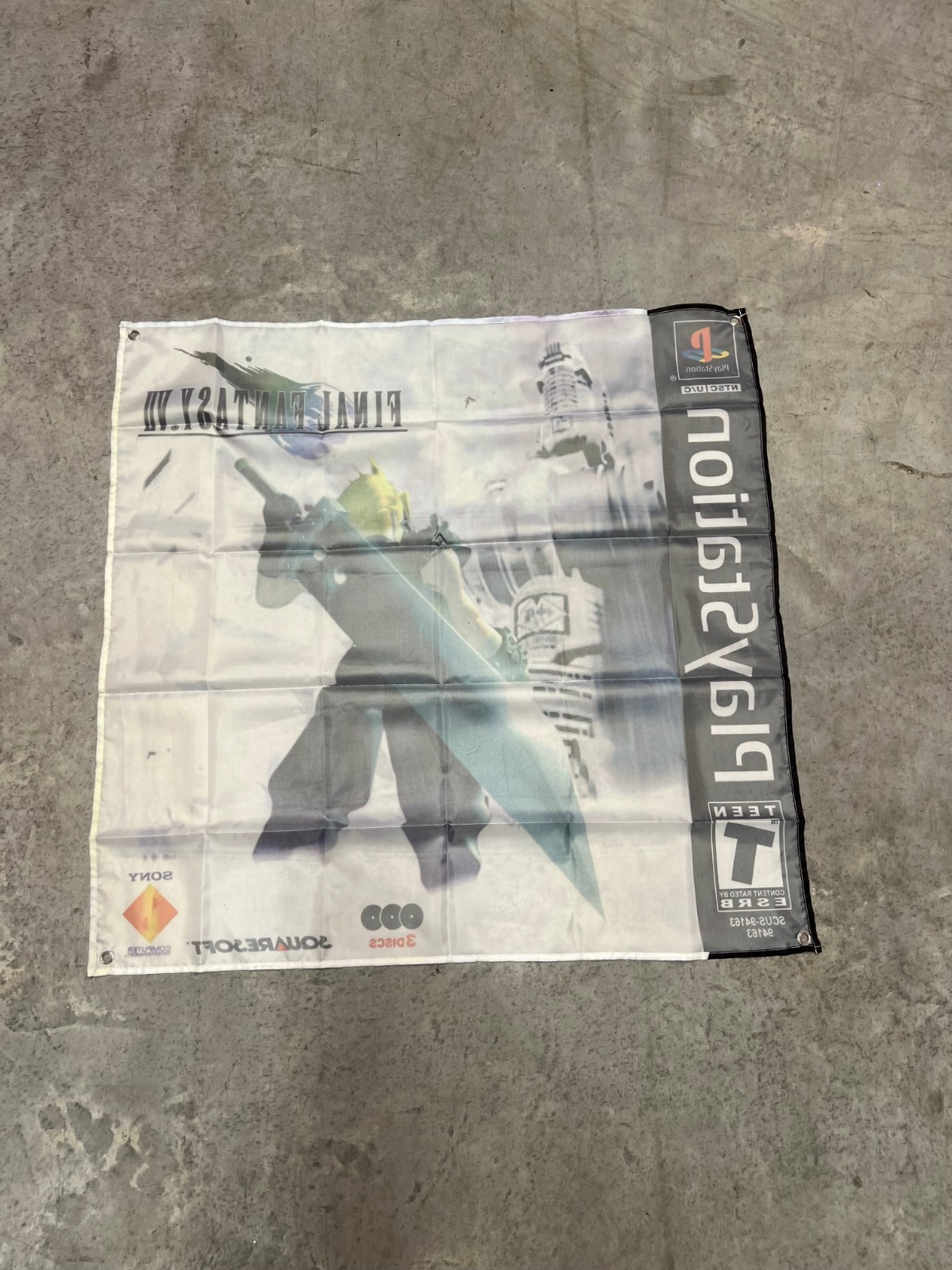 Final Fantasy VII 7 Custom Wall Flag Banner Tapestry 3 x 3 Ft, PS1