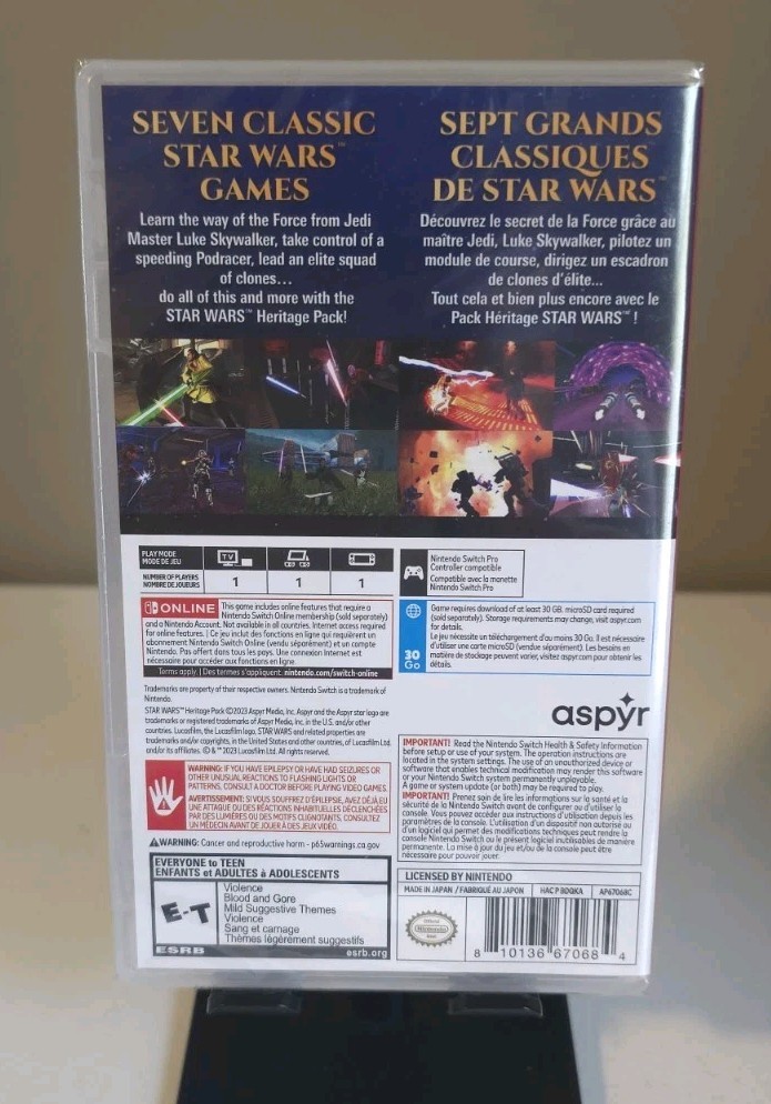 Star Wars Heritage Pack – (Nintendo Switch, 2023) New Factory Sealed 7 in 1
