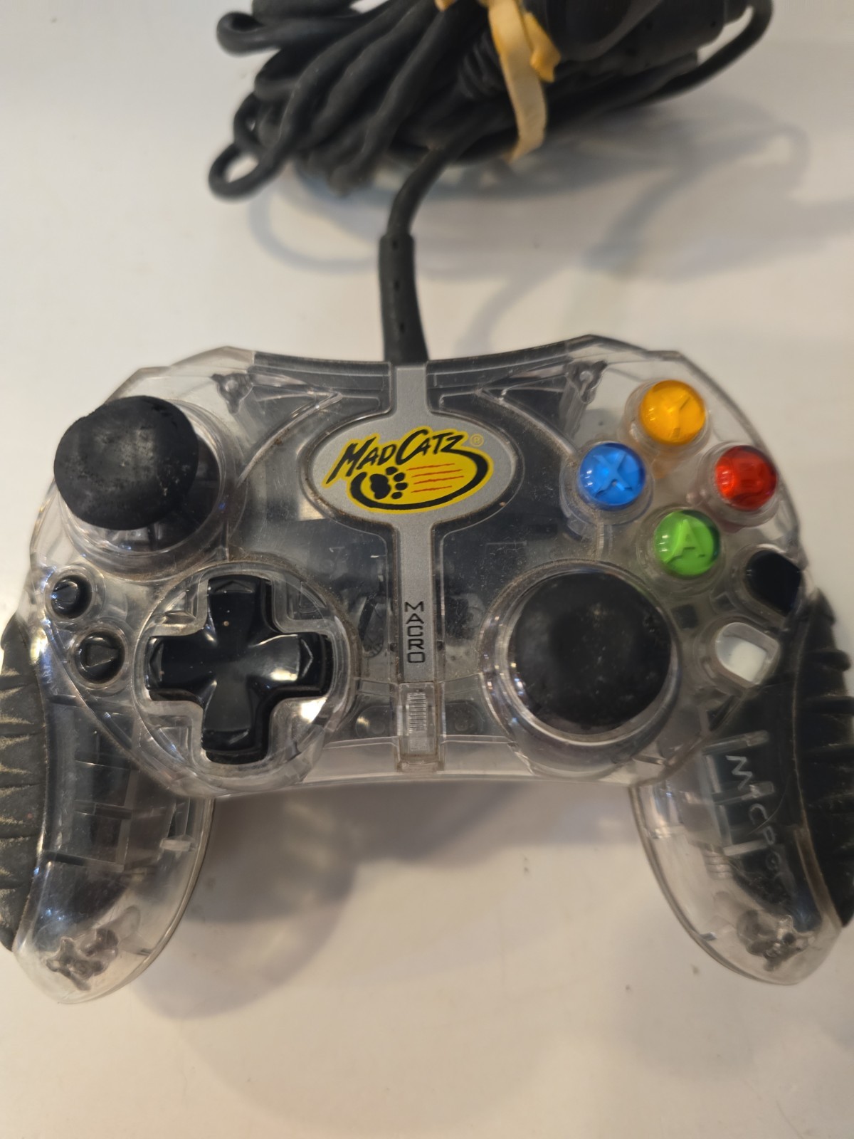 XBOX Controller Mad Catz Macro Wired Clear Macro Pro Breakaway MicroCON Untested