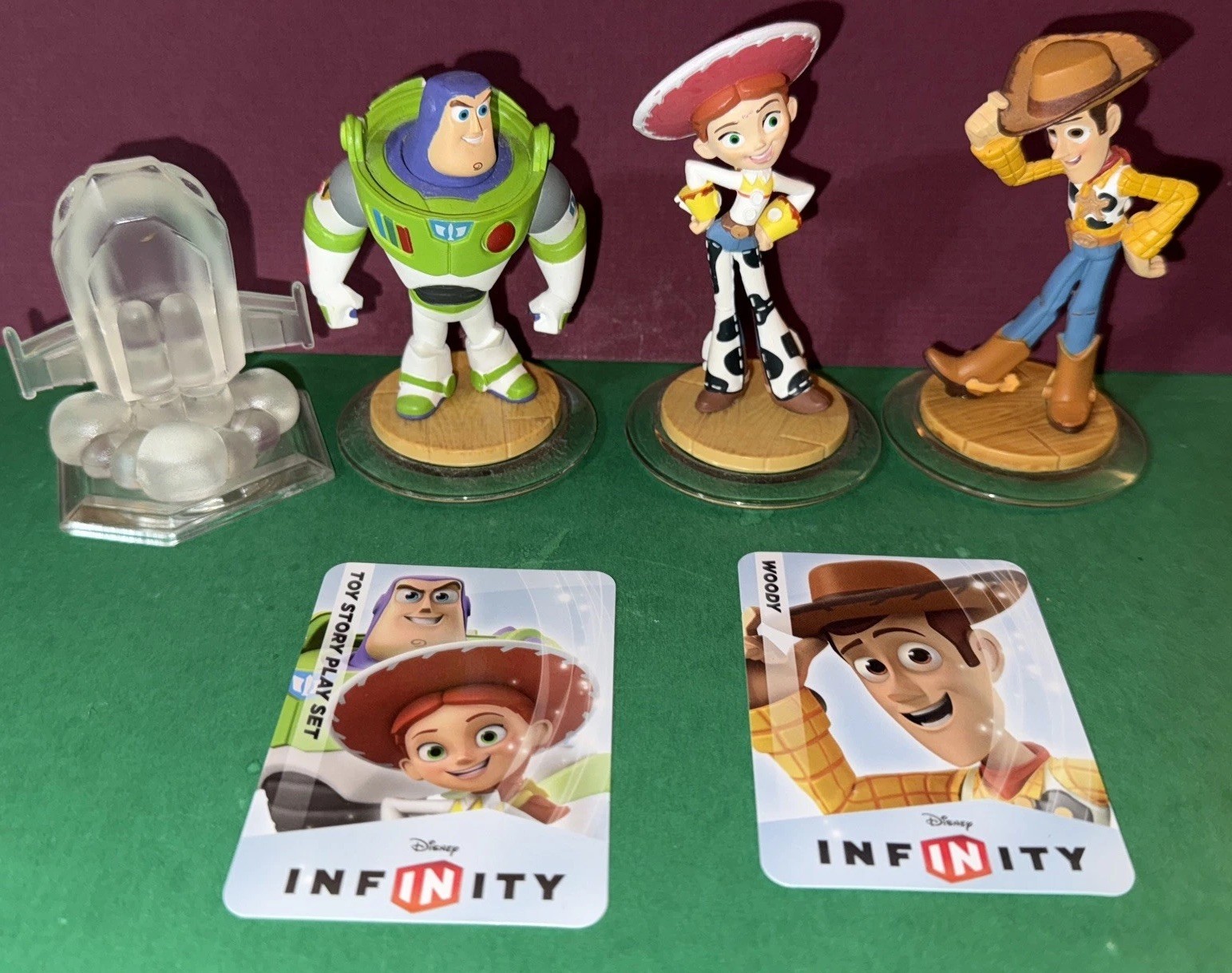 Toy Story-Woody,Jessie,Buzz Figures, Crystal+2 Collectible Cards-Disney Infinity