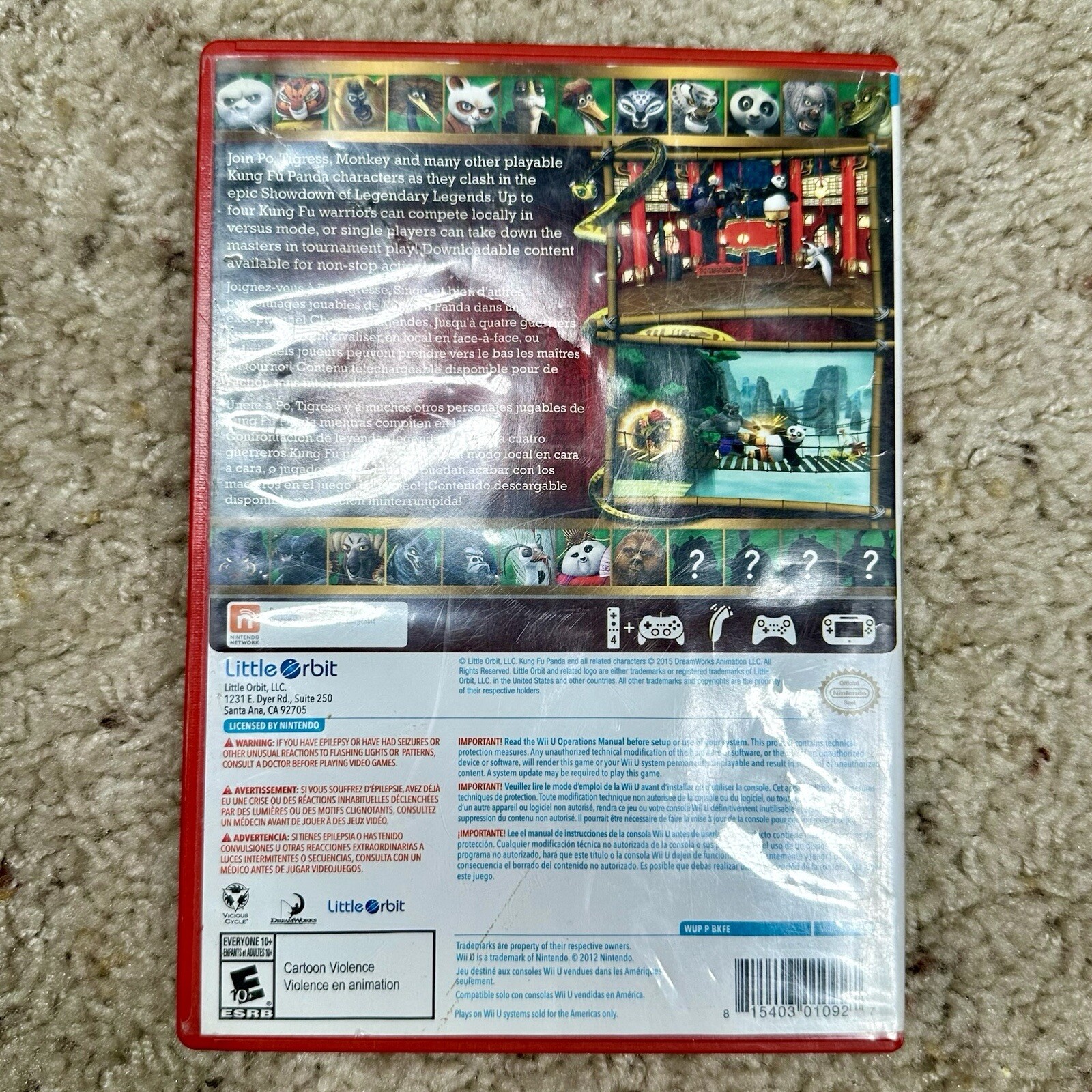Kung Fu Panda Showdown Of The Legendary Legends Wii U PREOWNED COMPLETE CIB