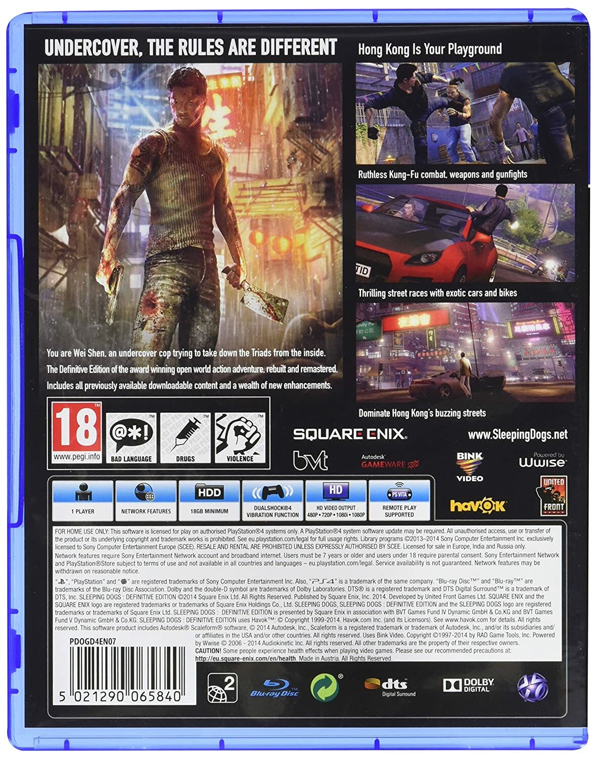 Sleeping Dogs Definitive Edition PS4 Brand New Factory Sealed PlayStation 4