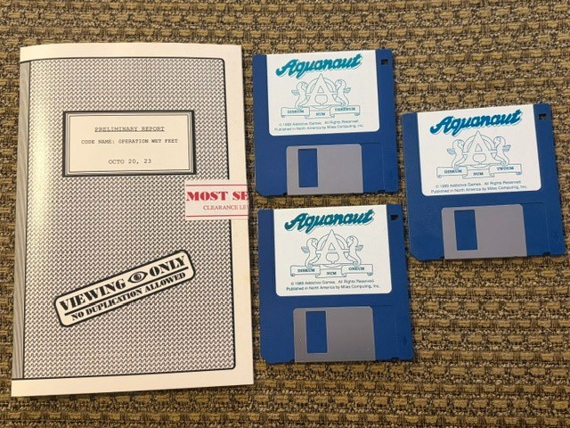 AQUANAUT AMIGA GAME W/ BOX + PAPERS CLASSIC COMPUTER SEE PICS