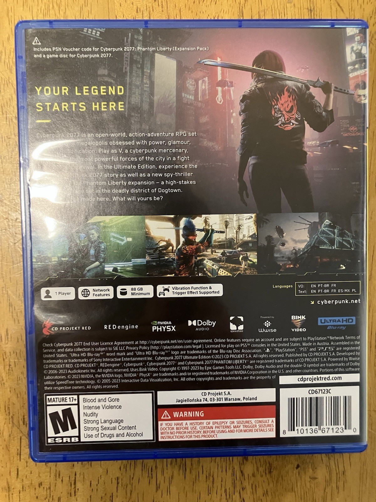 Projekt Red Cyberpunk 2077 Ultimate Edition + Expansion Pack PS5 2023