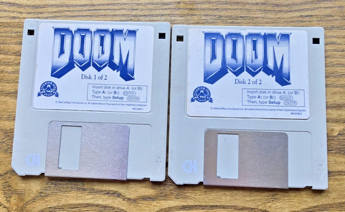 RARE! Original Doom (PC) 3.5″ Floppy Disks – Free Domestic Shipping!