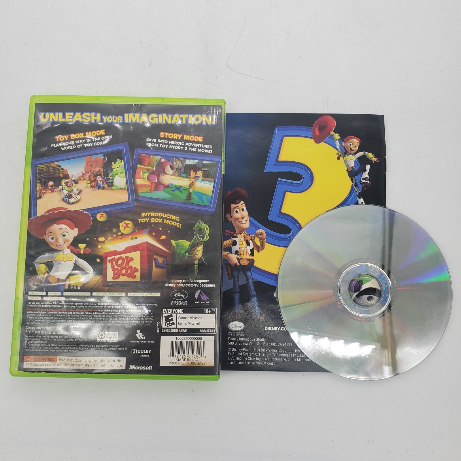 Toy Story 3 (Microsoft Xbox 360, 2010), Complete w/ Manual
