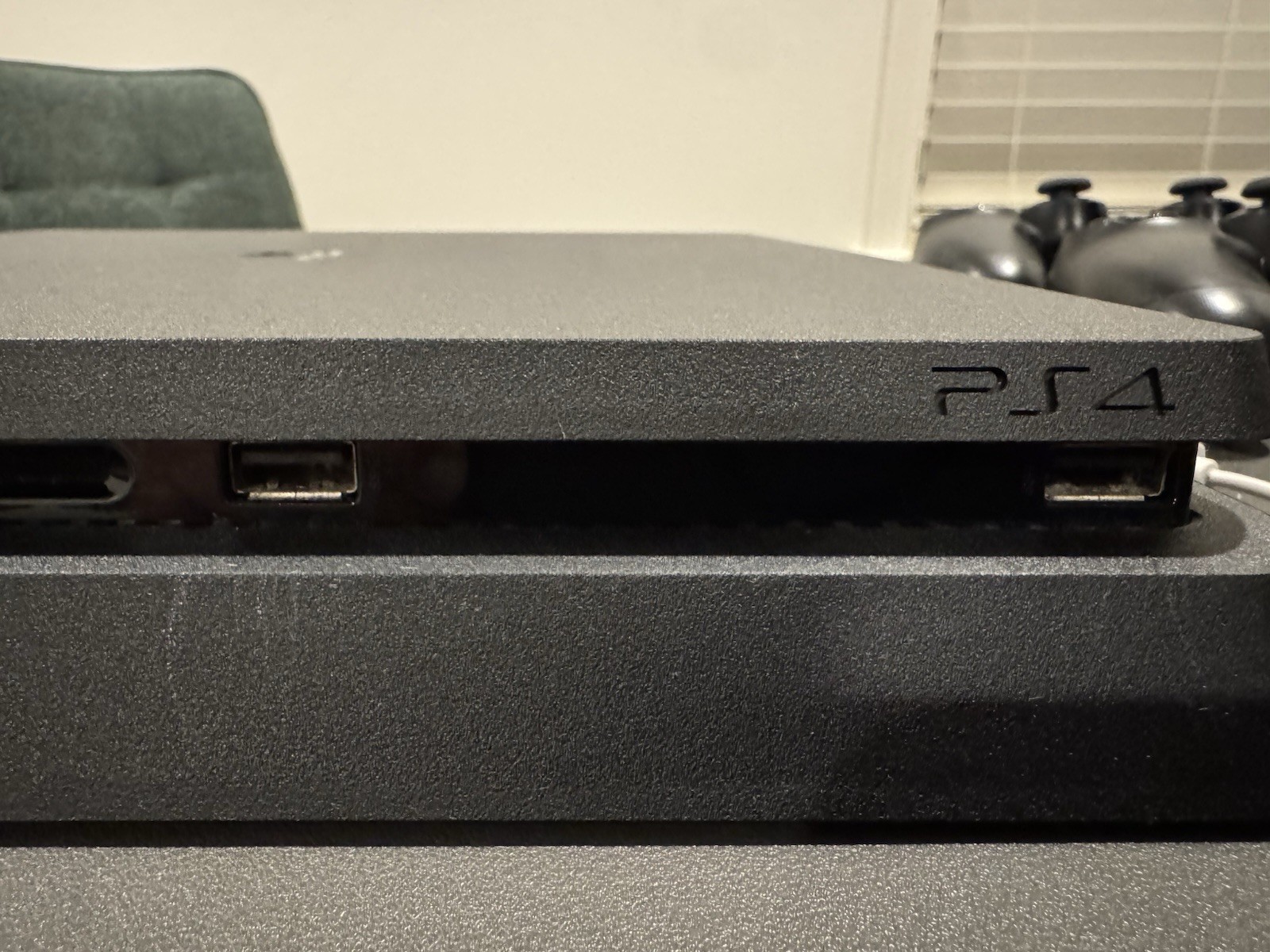 Sony PlayStation 4 Slim 1TB Black Console with 2 Controllers and Cables
