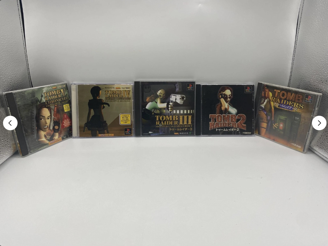 TOMB RAIDER 1 2 3 4 5 5 set PS1 PlayStation1 PS1 TOMB RAIDERS Lara Croft used