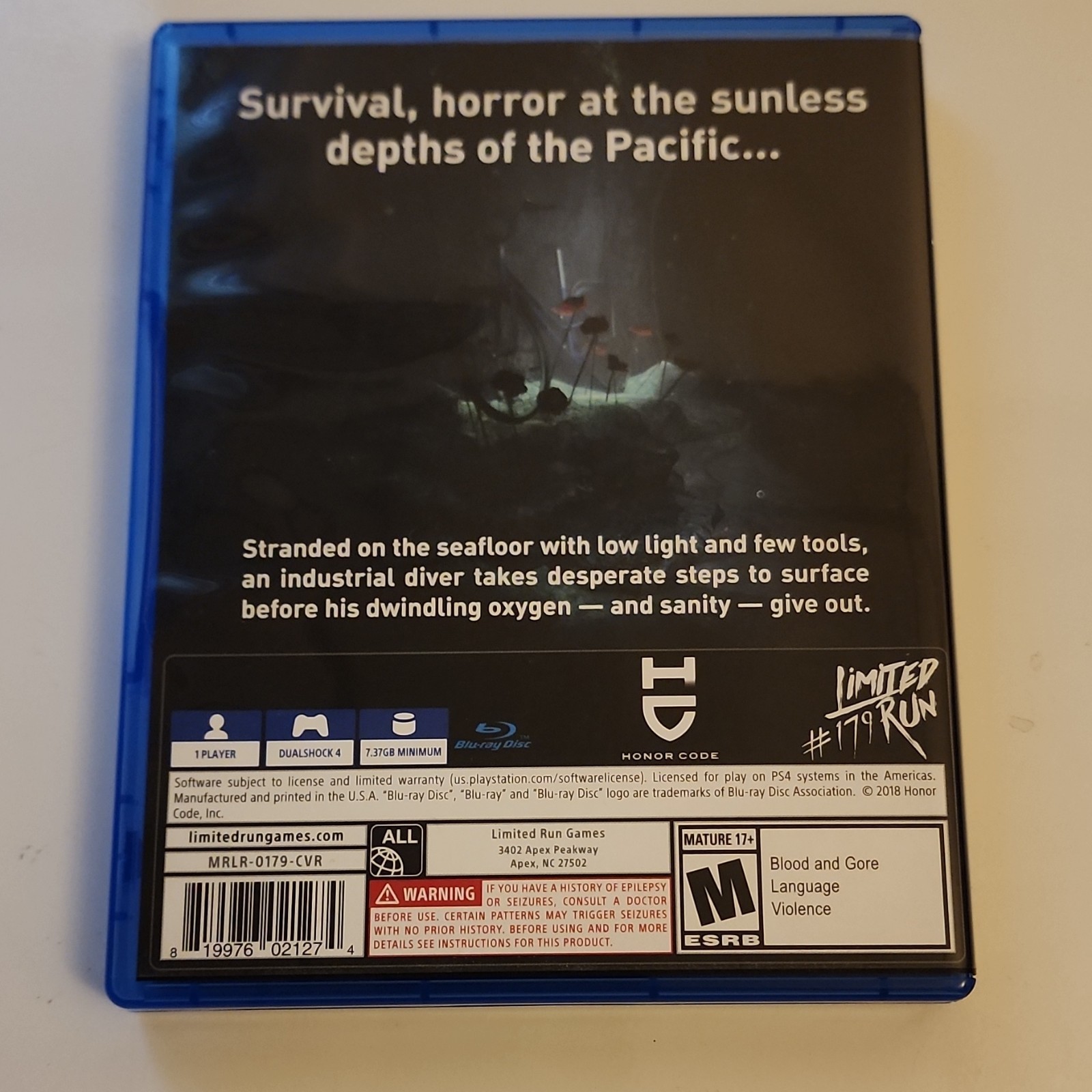 Limited Run Games Narcosis PS4 NTSC-U/C 2018 Survival Horror M Limited Run