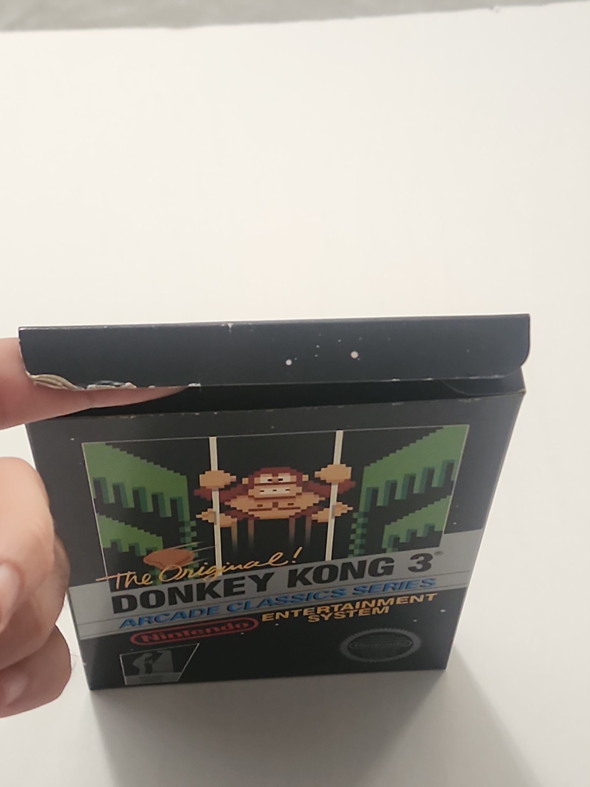 Donkey Kong 3 Nintendo NES Empty Box Only HangTab BLACK BOX Needs Wata Psa