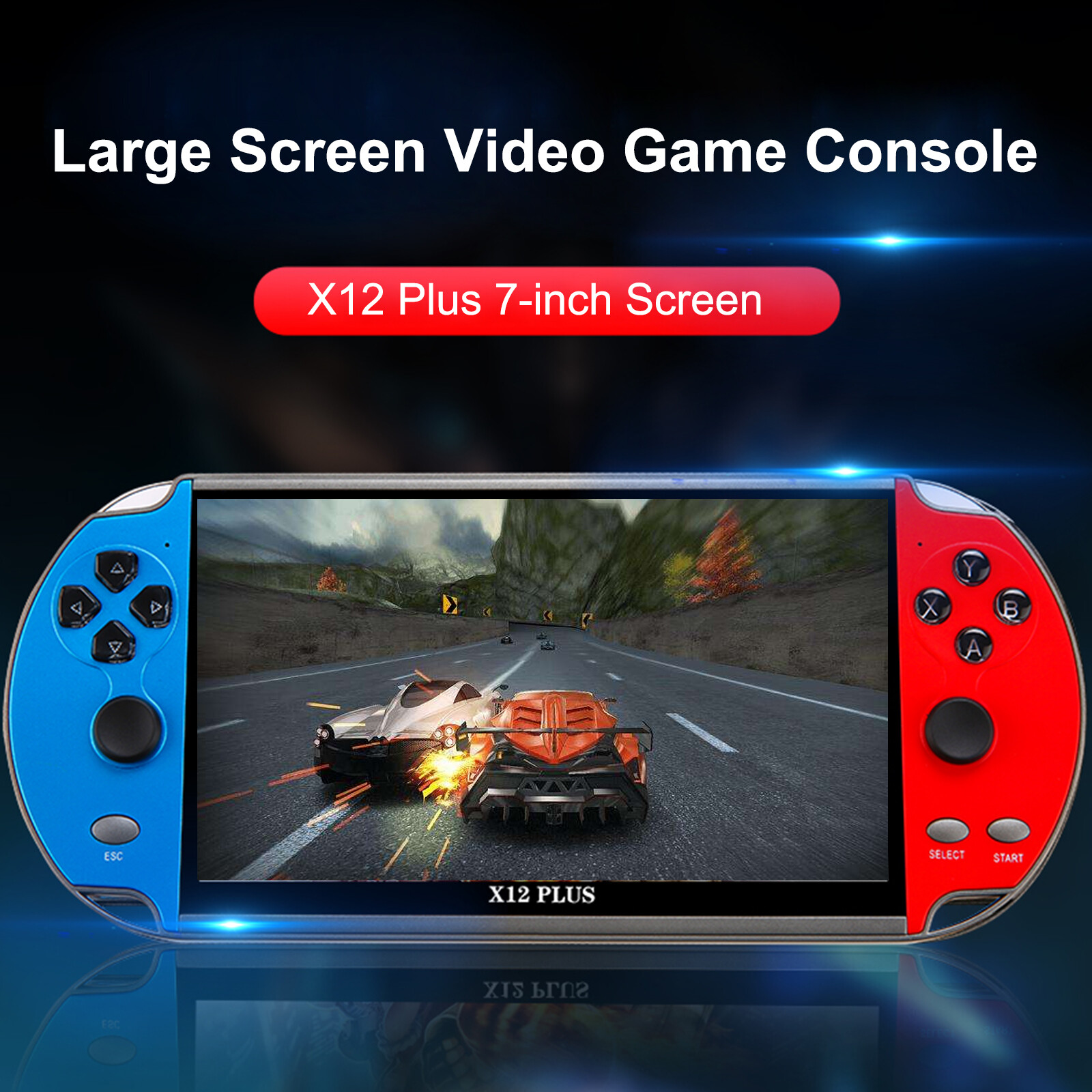 X12 Plus7″ Video Game Console 16GB Retro Handheld Portable 10000Built-in Game ZA