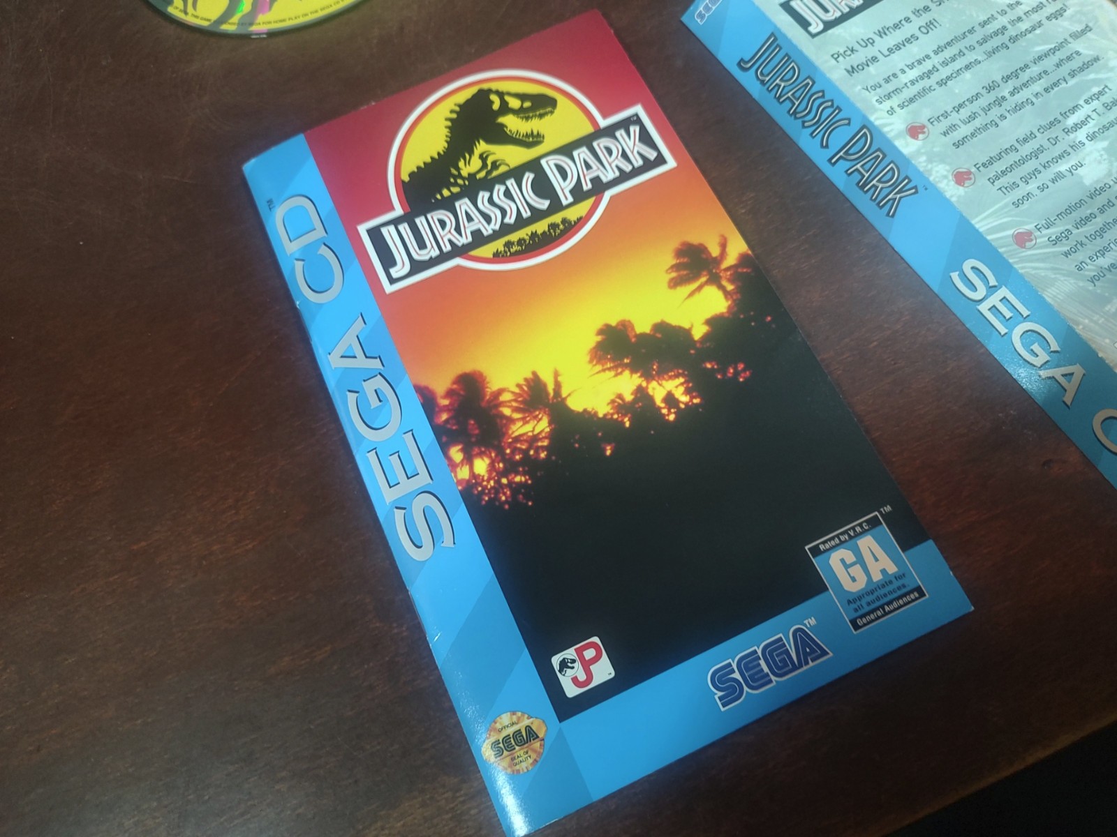 Jurassic Park 1992 Sega CD Video Game Excellent Condition TESTED