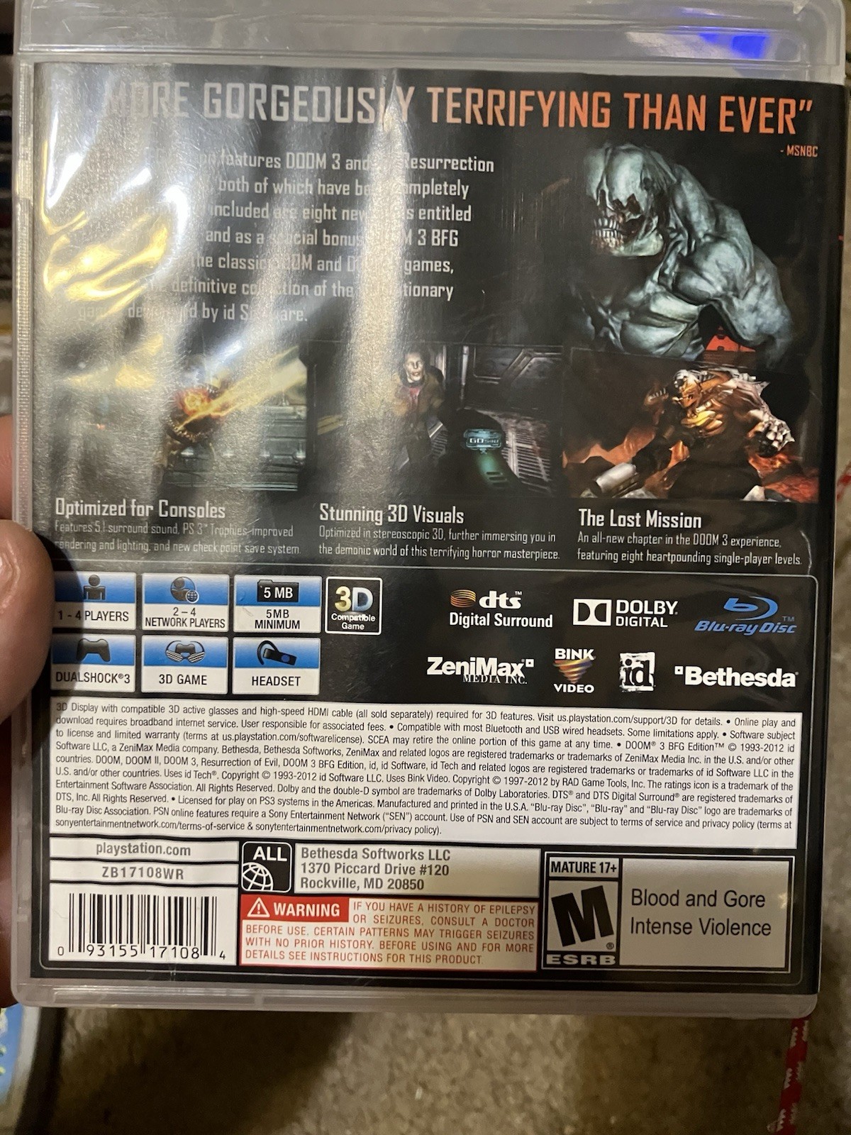 Authentic & Tested Doom 3 BFG Edition – Sony PlayStation 3, Cib, Works, Read