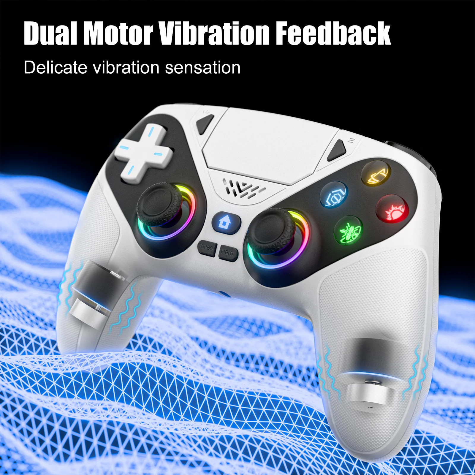 Wireless Gamepad Hall Effect Trigger RGB Turbo Vibration Programmable Button Joy
