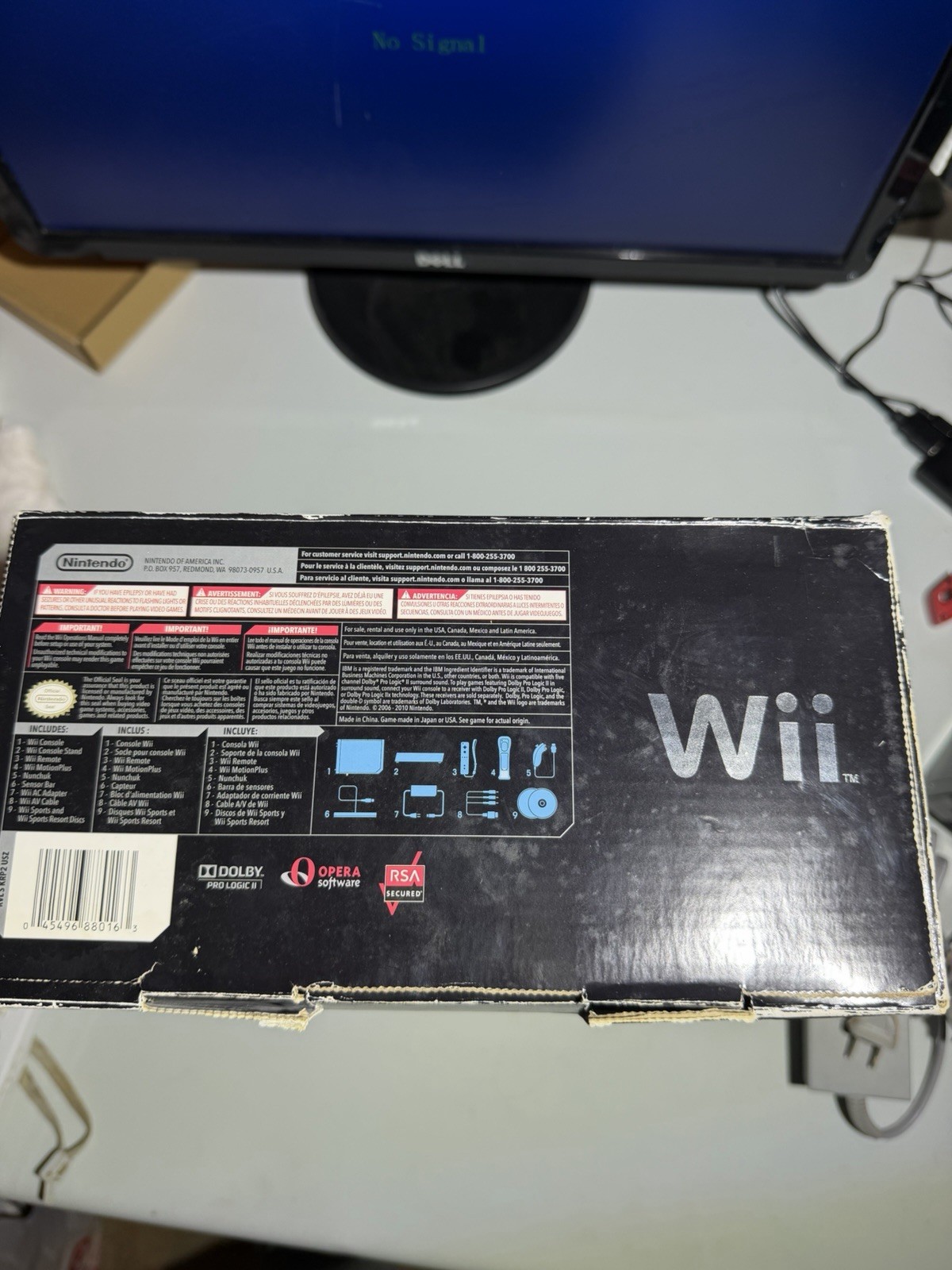 Nintendo WII RVL-001 Black Open Box No Manual – 8 Games Tested