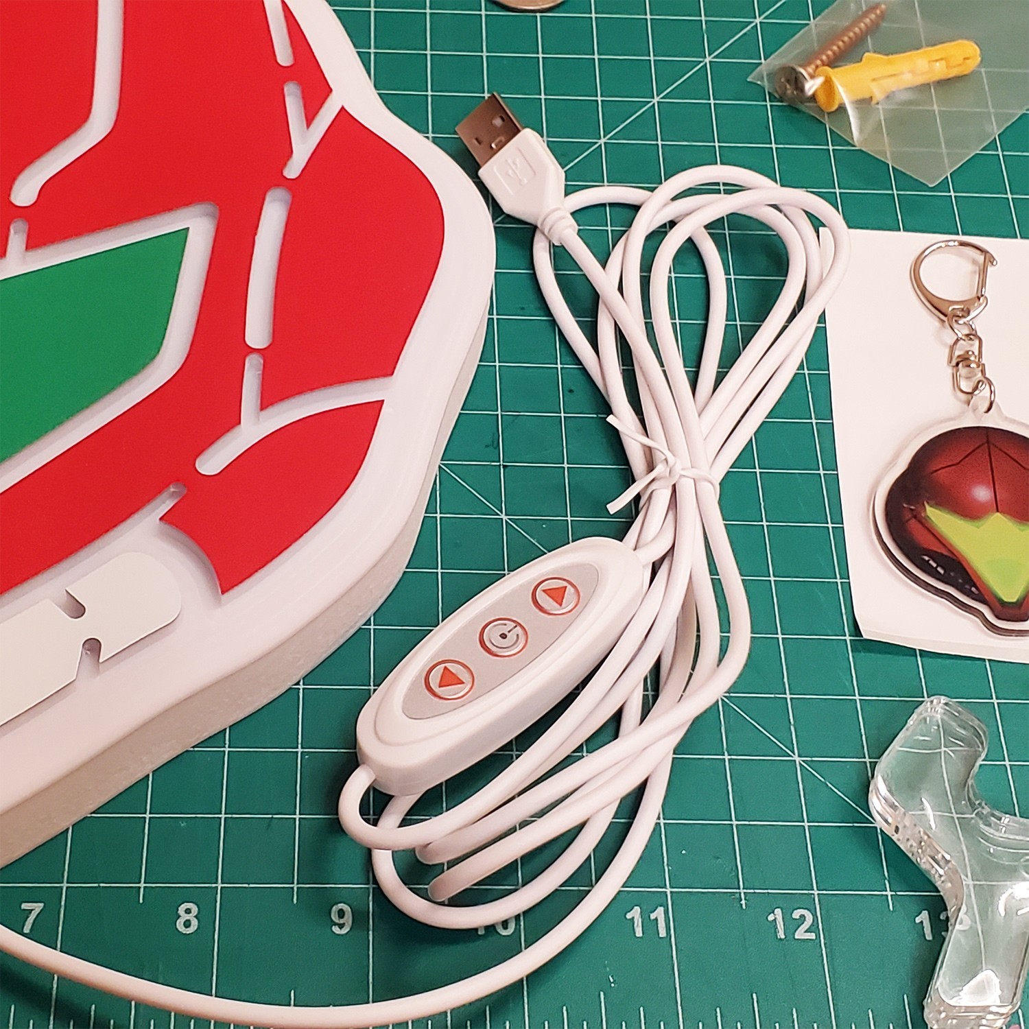 Metroid Samus Helmet plastic neon LED sign w/ dimmer switch + retro gaming gift
