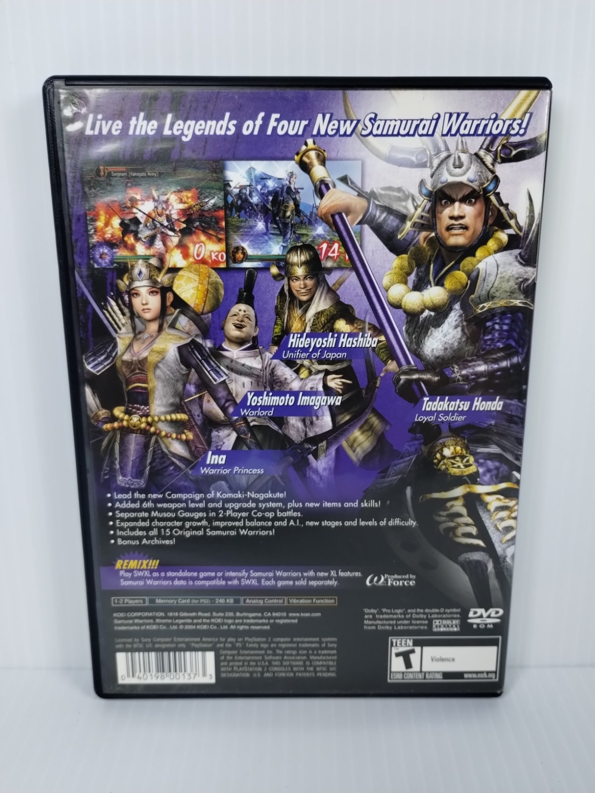 Samurai Warriors: Xtreme Legends (Sony PlayStation 2) CIB – Tested – Free Ship