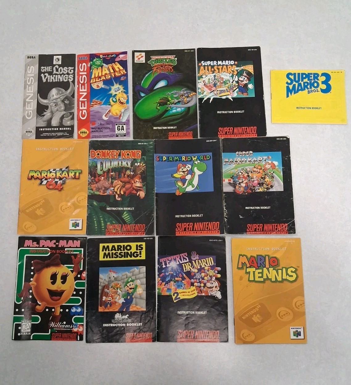 Bulk Lot Vintage Instruction Manuals (SNES, N64, & GENESIS)