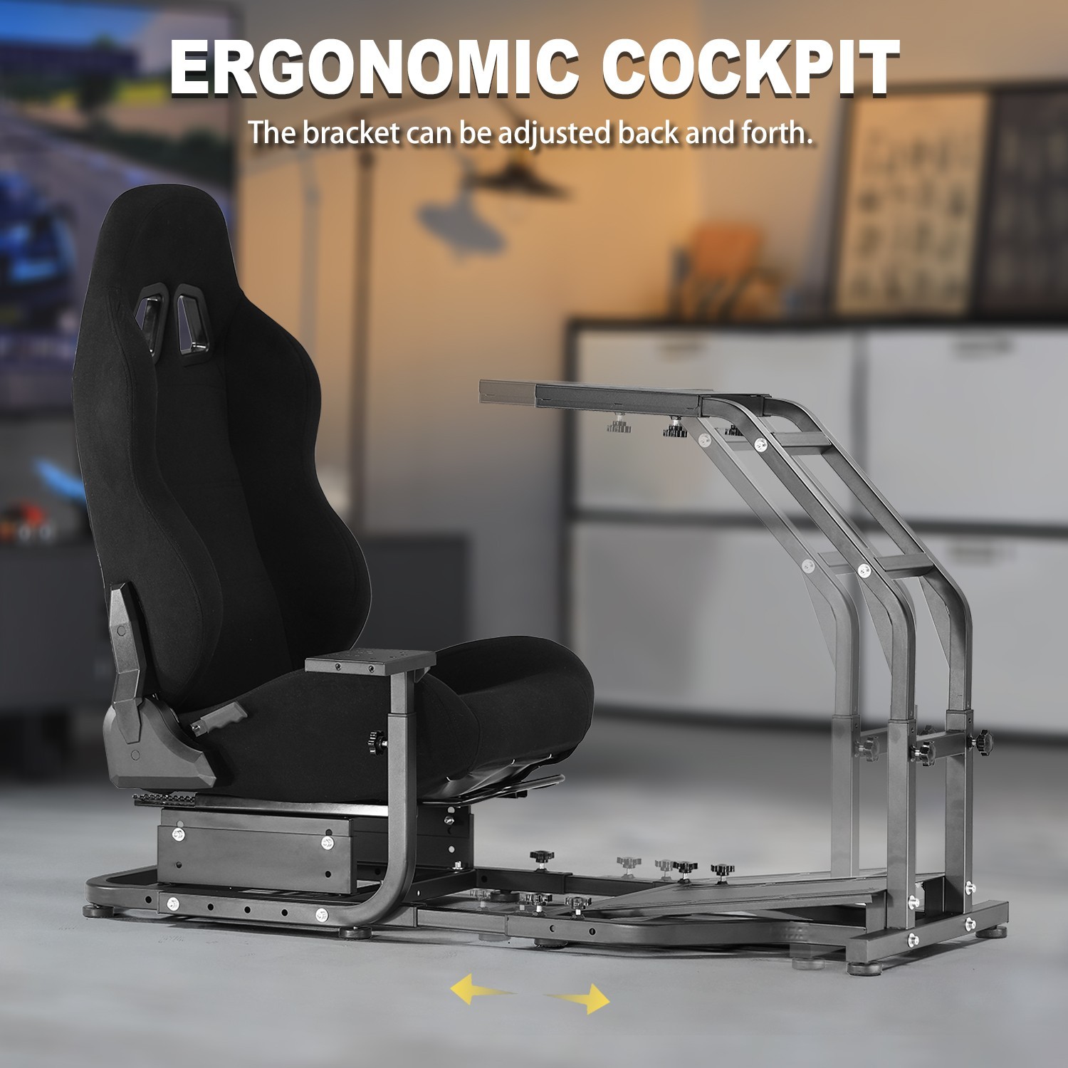 Marada Racing Simulator Cockpit G29 Wheel Stand With Seat Fit Logitech G920 G923