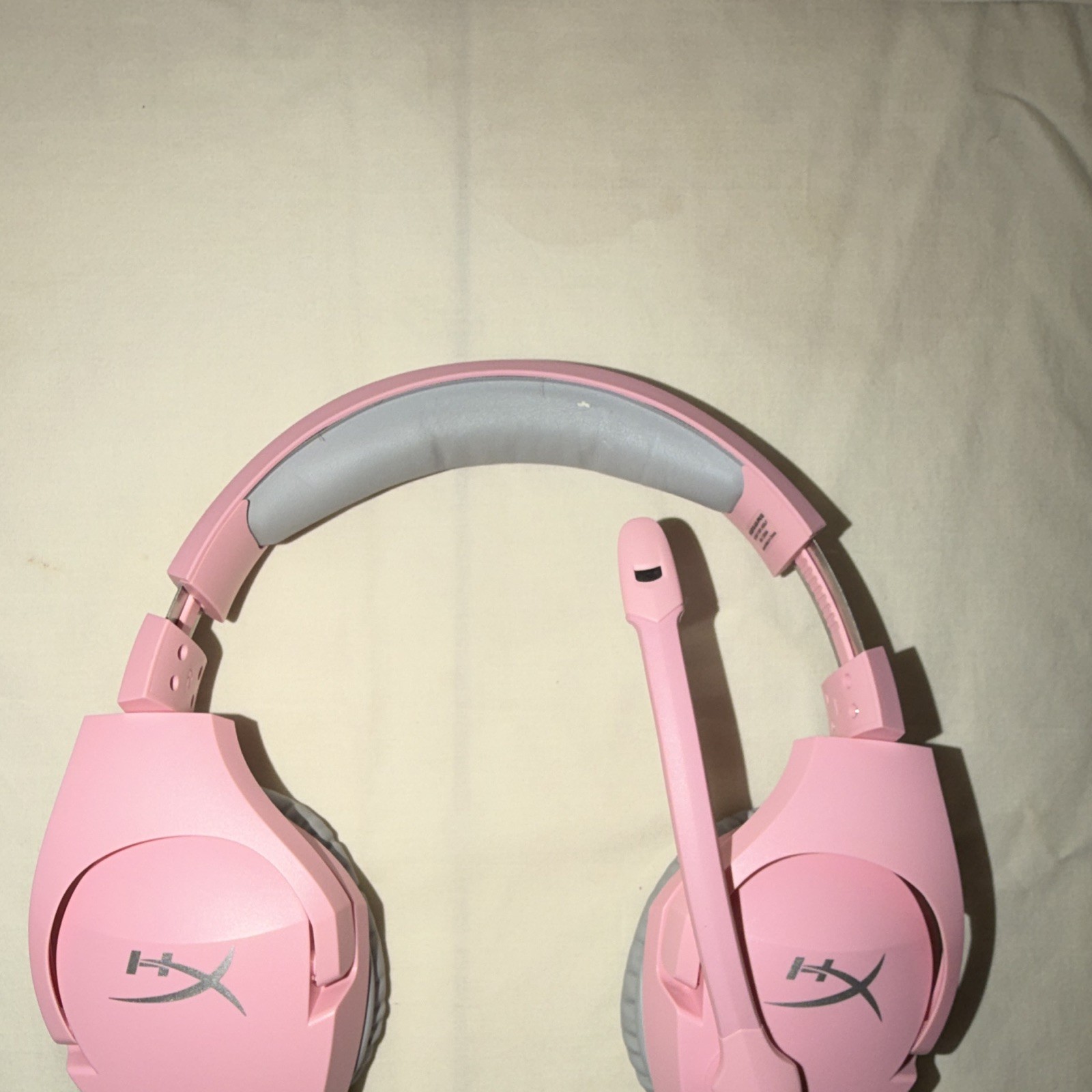 HyperX Cloud Wired Over-Ear Gaming Headset, 3.5mm Jack Boom Mic, Pink/Gray