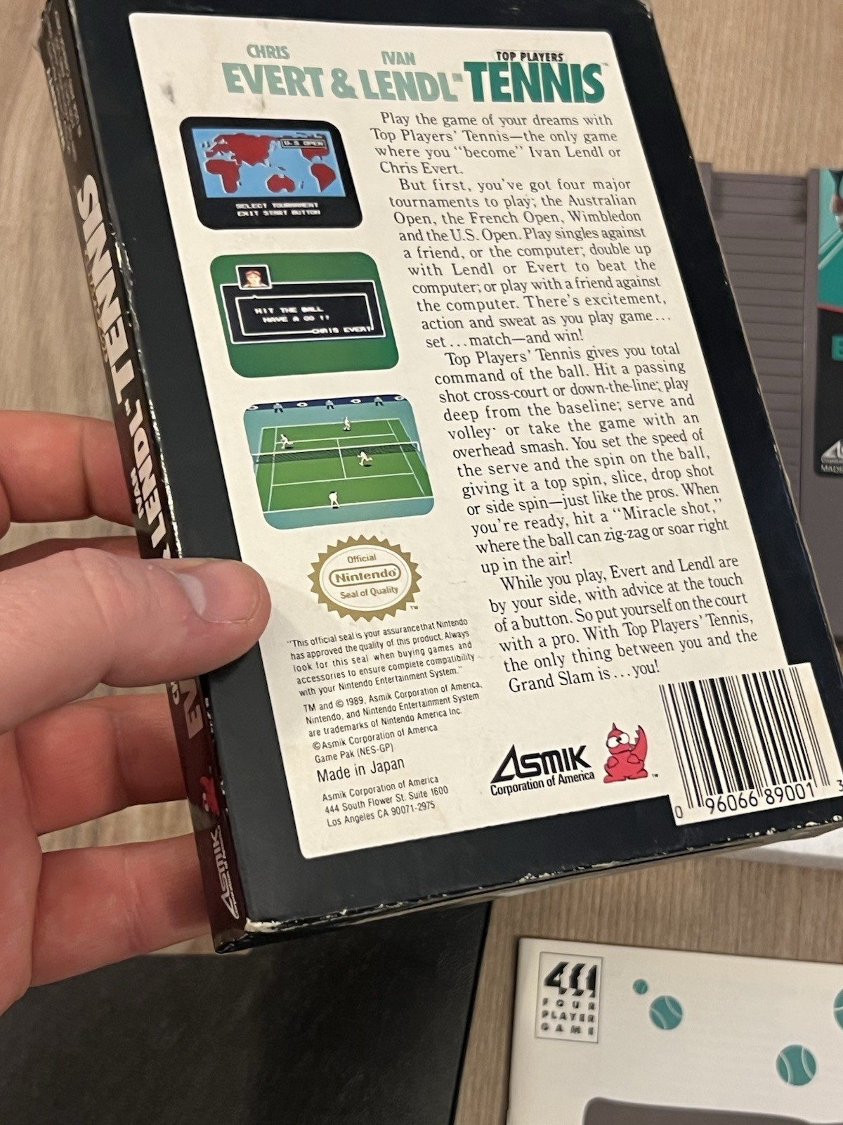 Chris Evert & Ivan Lendl in Top Players Tennis (Nintendo NES, 1989) CIB Tested
