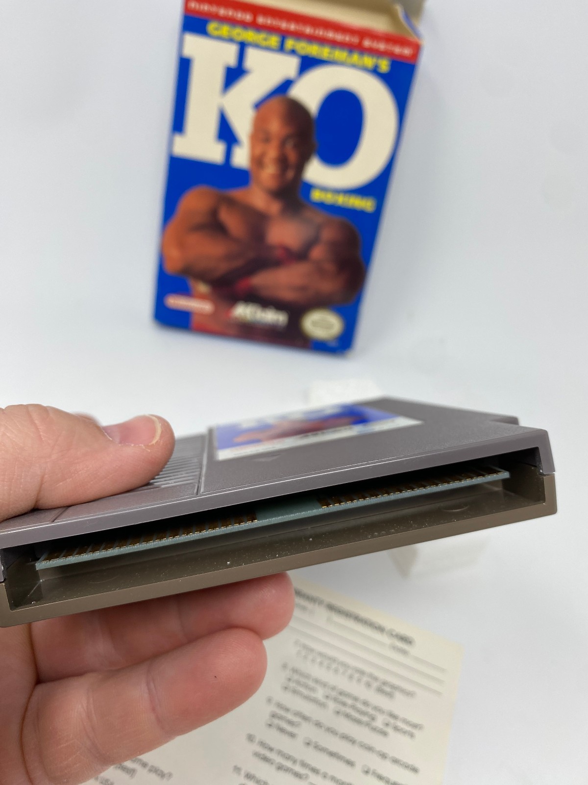 NES George Foreman’s KO Boxing Nintendo CIB Poster Box Manual Complete Game Vtg