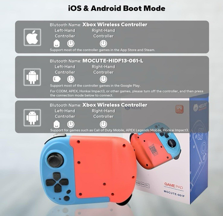 Portable Easy to Use Gaming Controller for Android Apple Phone/Tablet/PC/XBOX/NS