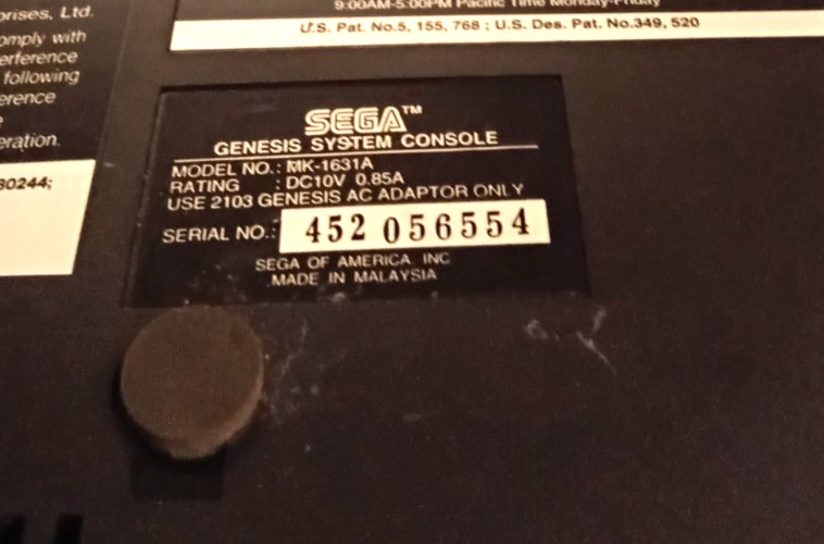 Sega Genesis Console MK-1631A Complete Hook-Ups & Controller Work Perfectly!