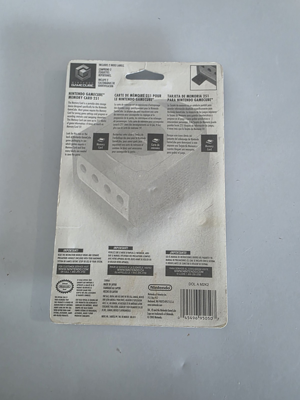 Official Nintendo GameCube Wii Memory Card 1019 Blocks DOL-020 Authentic OEM