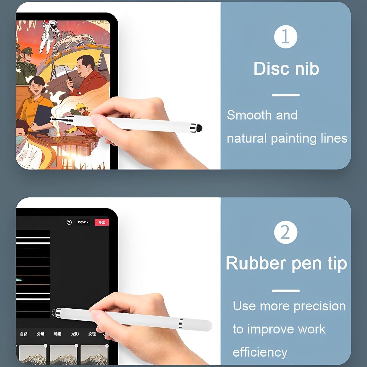 for Android AYN Thor Samsung Apple 3DS – Black 2in1 Capacitive Stylus Touch Pen