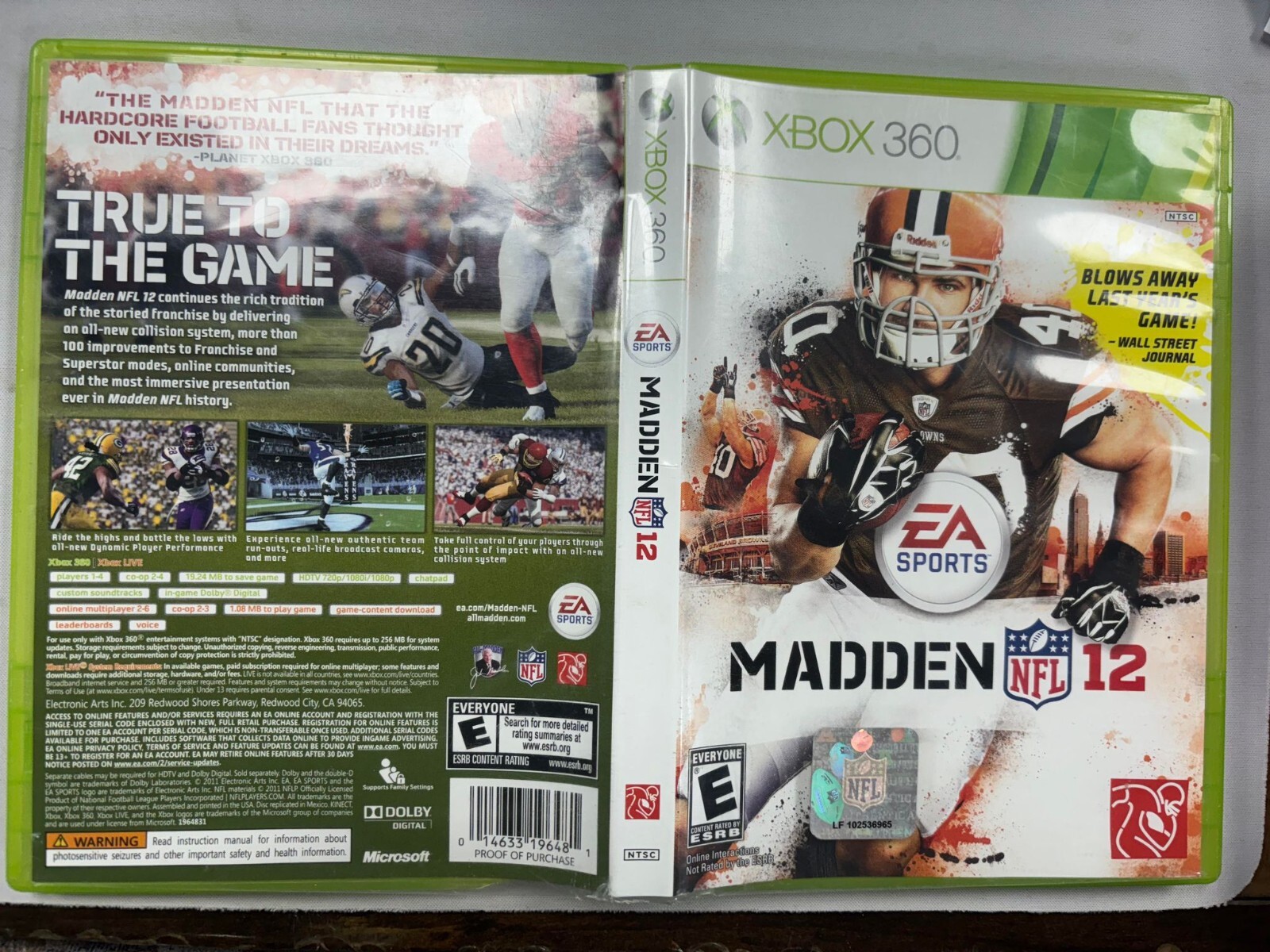 Madden NFL 12 (Microsoft Xbox 360, 2011) (B44-21)