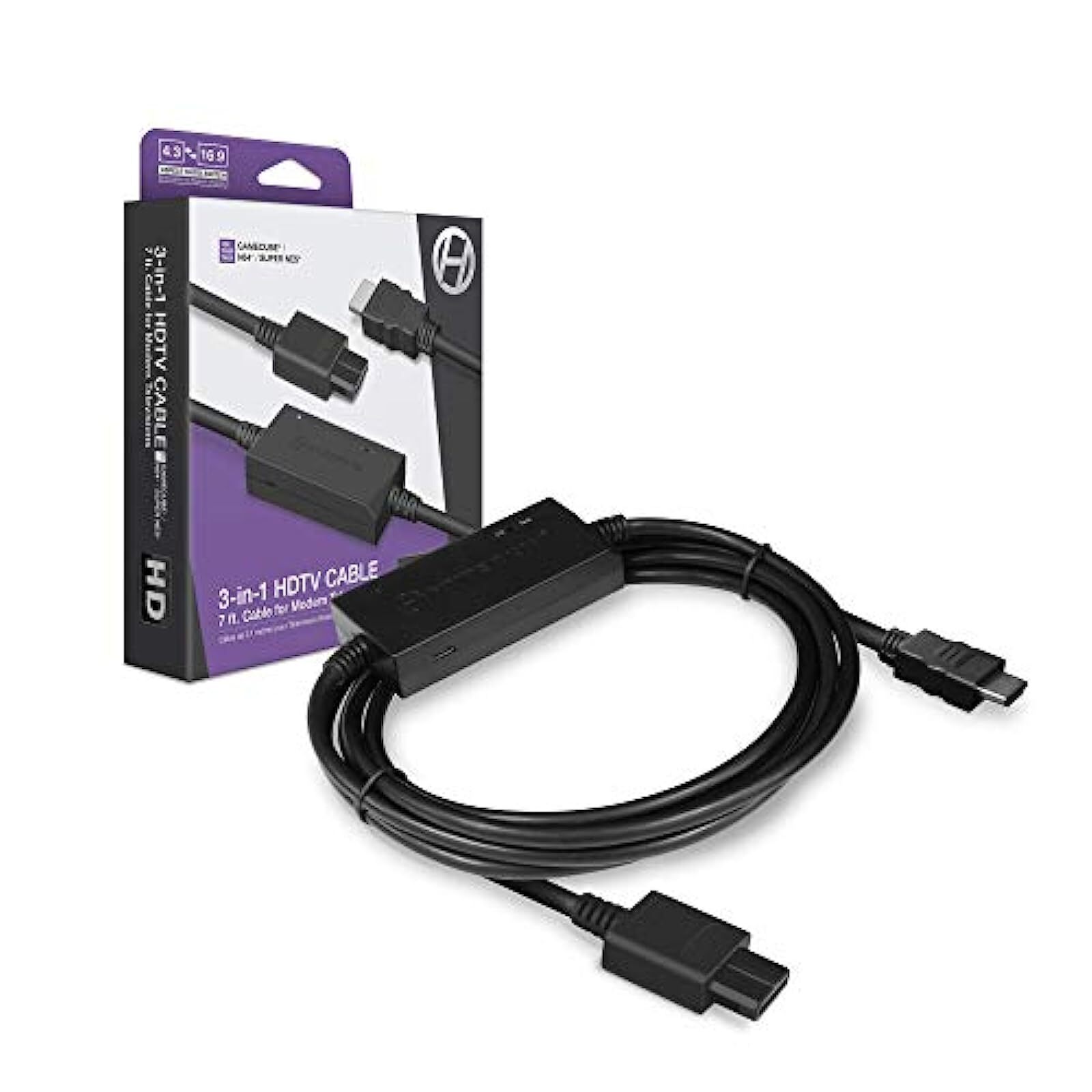 Hyperkin HDMI 3-IN-1 HDTV Cable For GameCube/ N64/ Super NES Brand New 7E