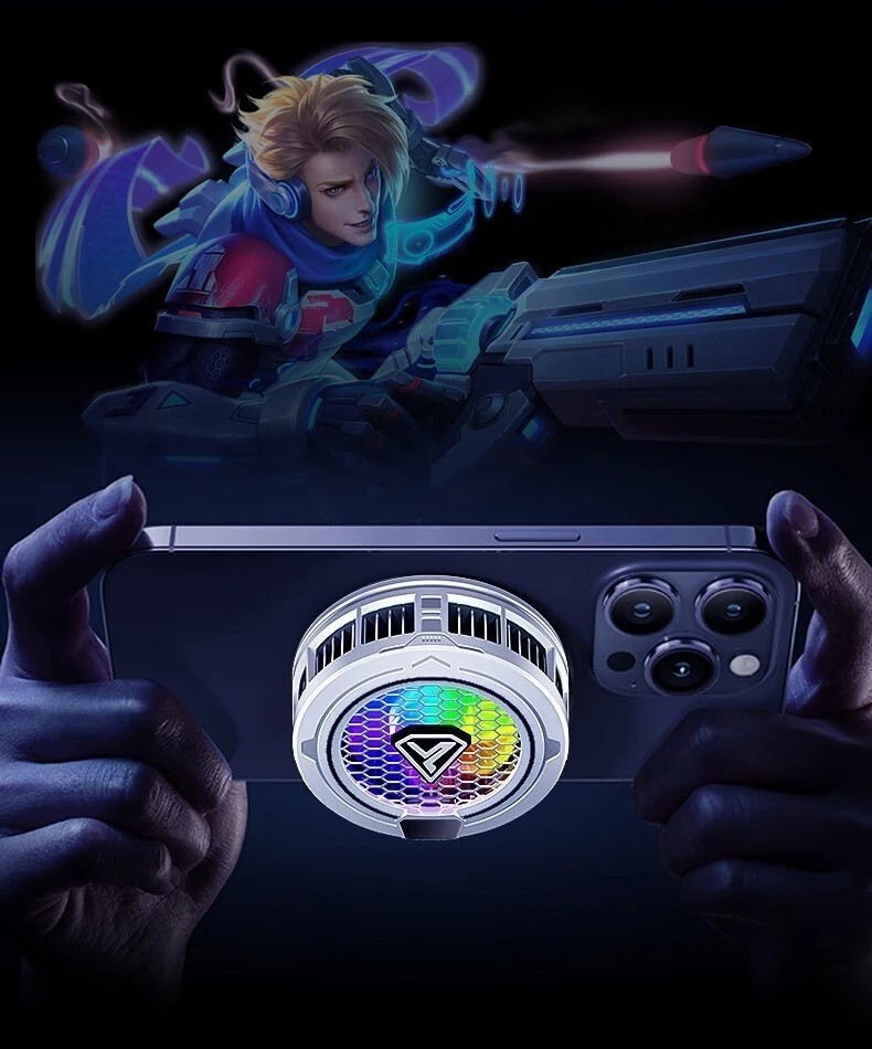 Phone Cooling Fan Mobile Radiator Cooler RGB Gaming Smartphone Cooling Device