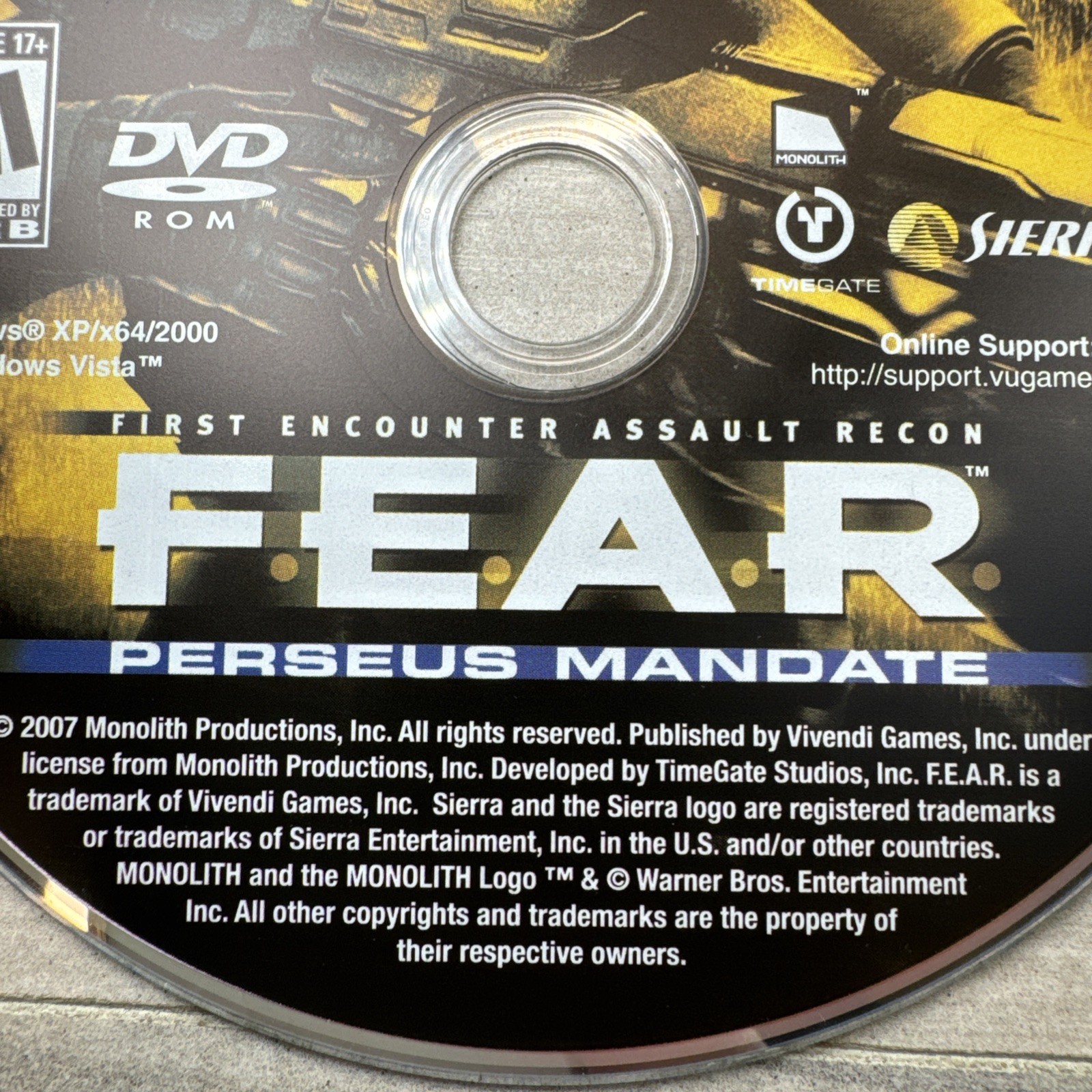 FEAR First Encounter Assault Recon PC DVD ROM Box Manual & Perseus Mandate READ*