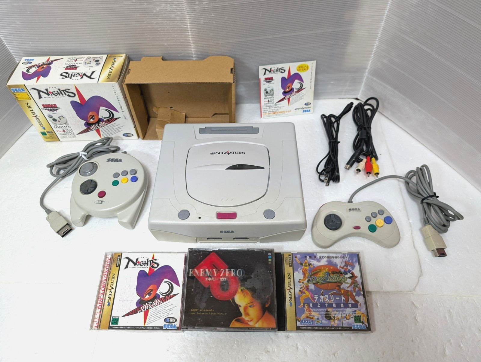 Sega Saturn White Console 3D Multi controller Nights Enemy Zero Japan