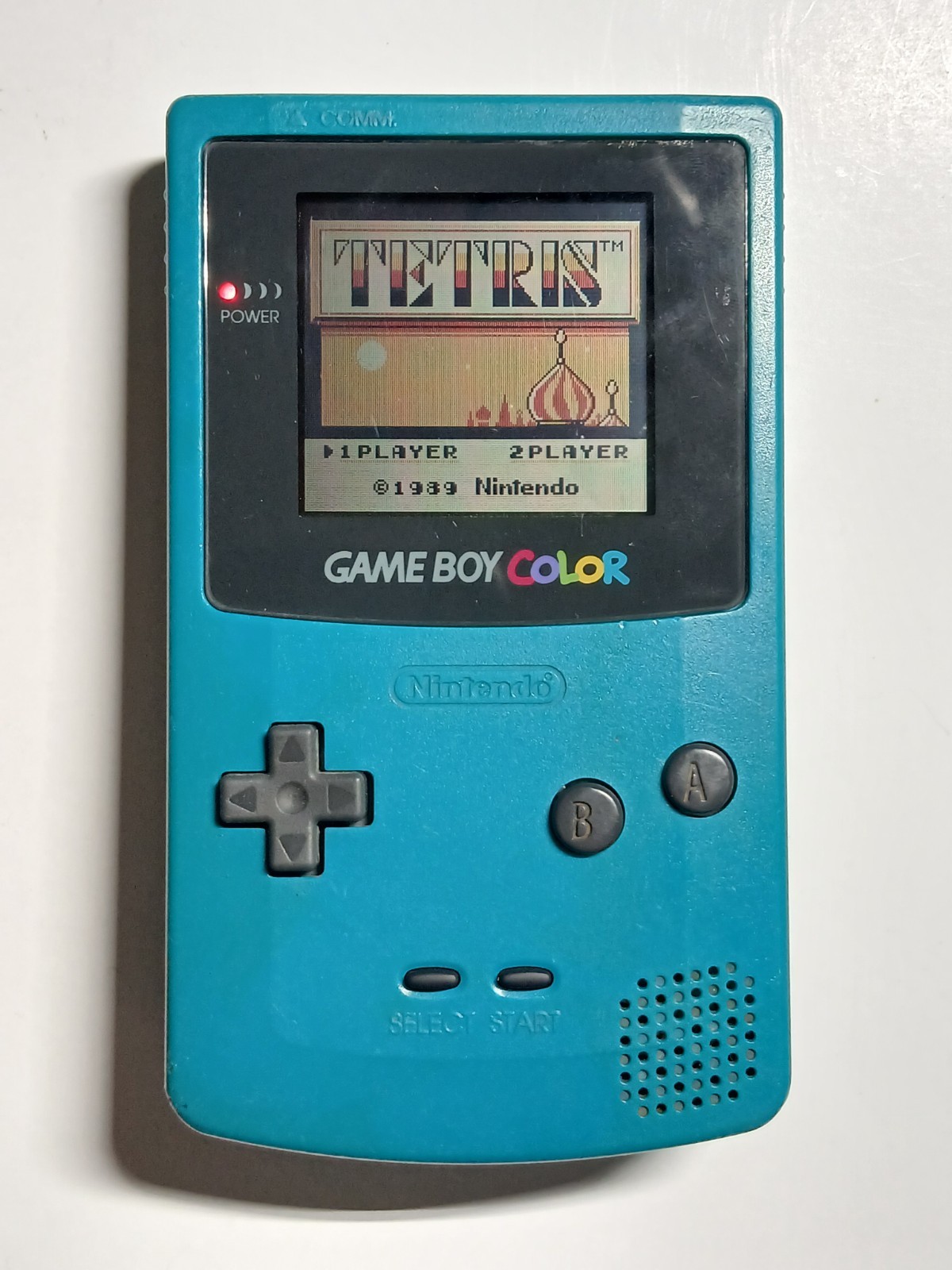 Nintendo Game Boy Color teal GBC CGB-001 Tested & Working MINOR WEAR DICOLORING