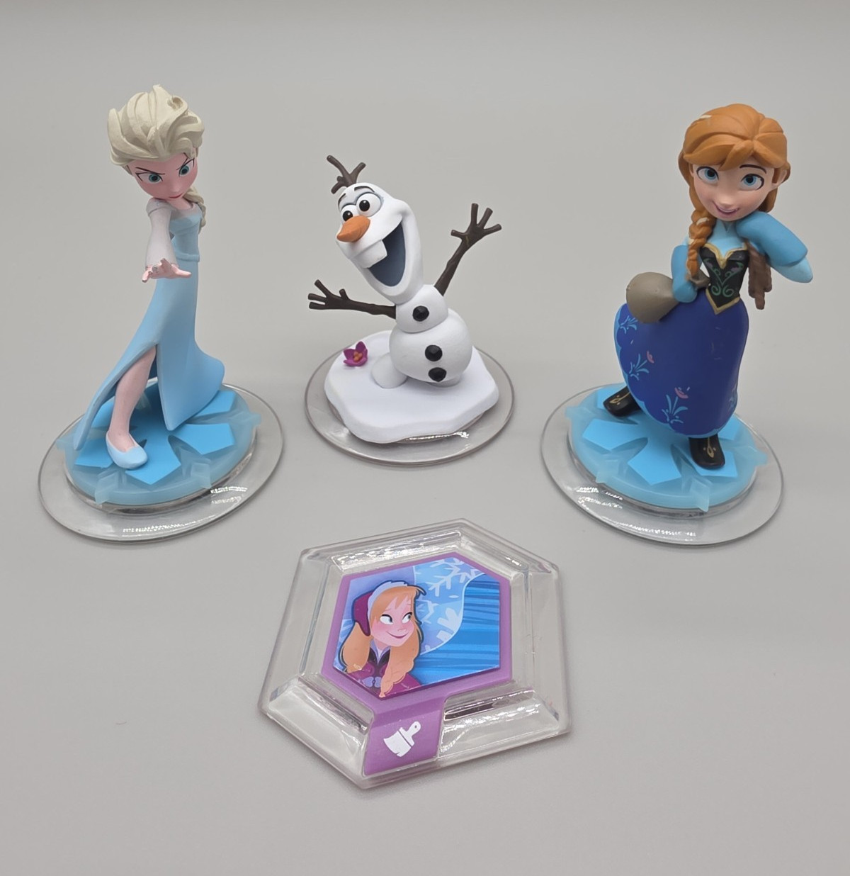 Disney Infinity Frozen Lot Elsa Anna Olaf Figure Set + Power Disc Disney 2.0