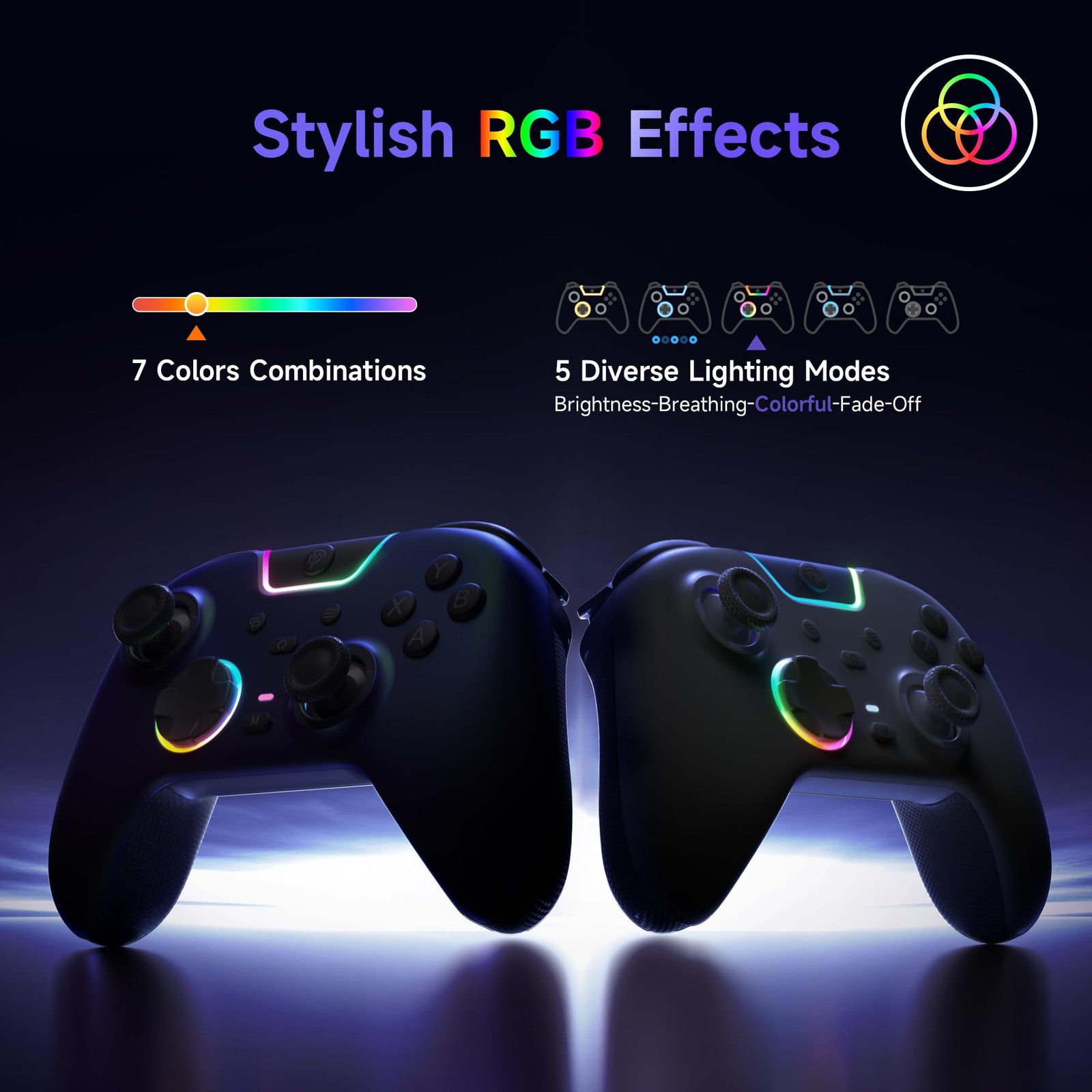 EasySMX X05 Pro Wireless Gamepad: Silent, Hall Sticks, PC/Switch/Android, Purple