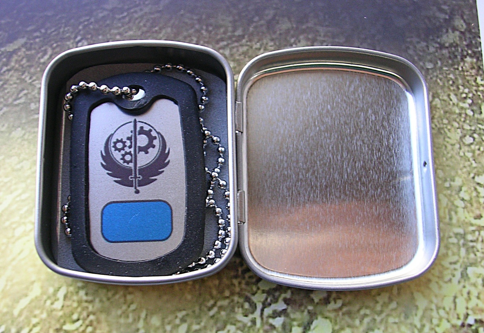 Brotherhood of Steel Dog tag custom mini tin Cosplay Prop