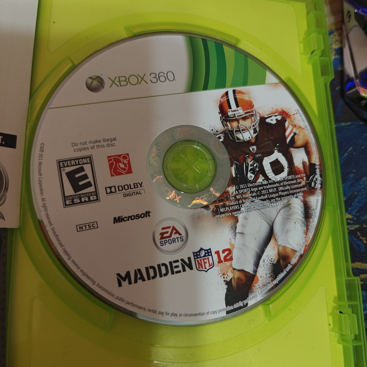 XBox 360 Madden 12, 3 Play Pack, Clean Working Disc, Codes Unscratched, CIB