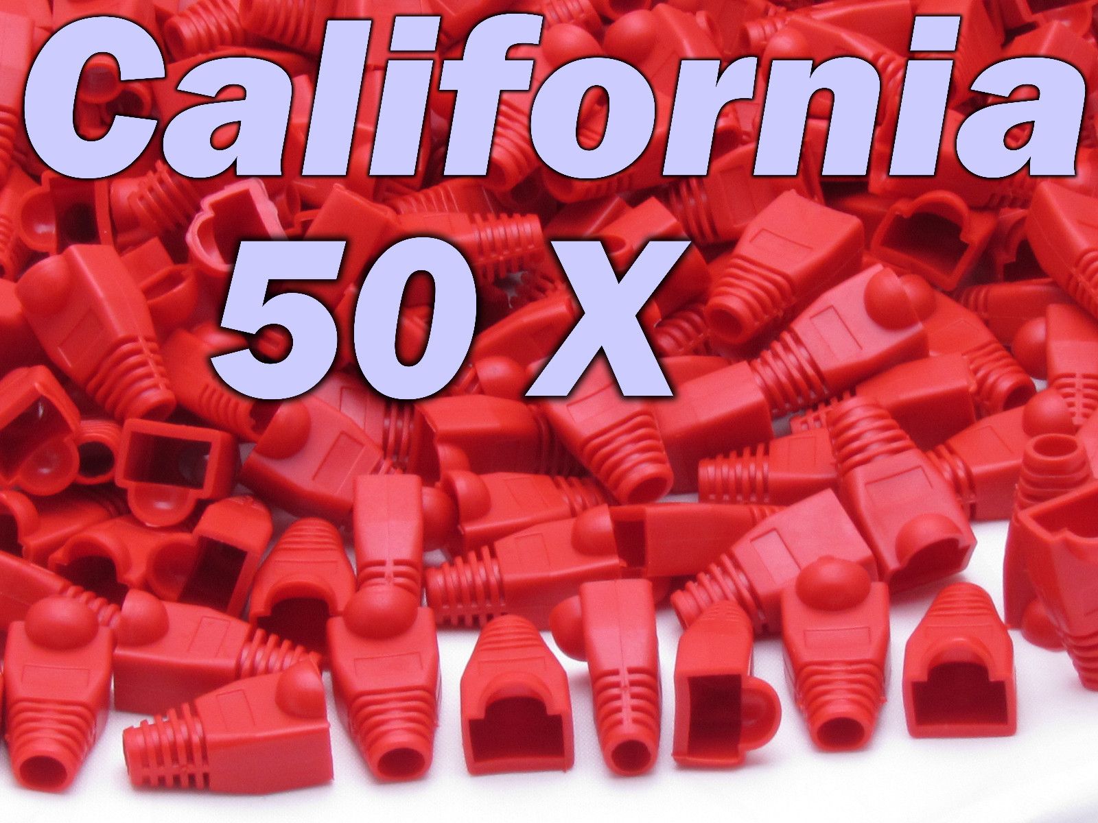 Lot 50 x Red Plug End Cap Boot Cable CAT5 CAT5E CAT6 RJ45 8P8C Connector Modular
