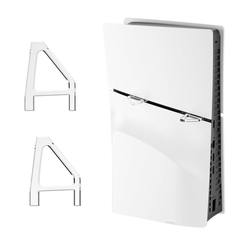 For PS5 Slim Console Wall Mount PS5 Gamepad Holder with RGB Light Triangle Stand