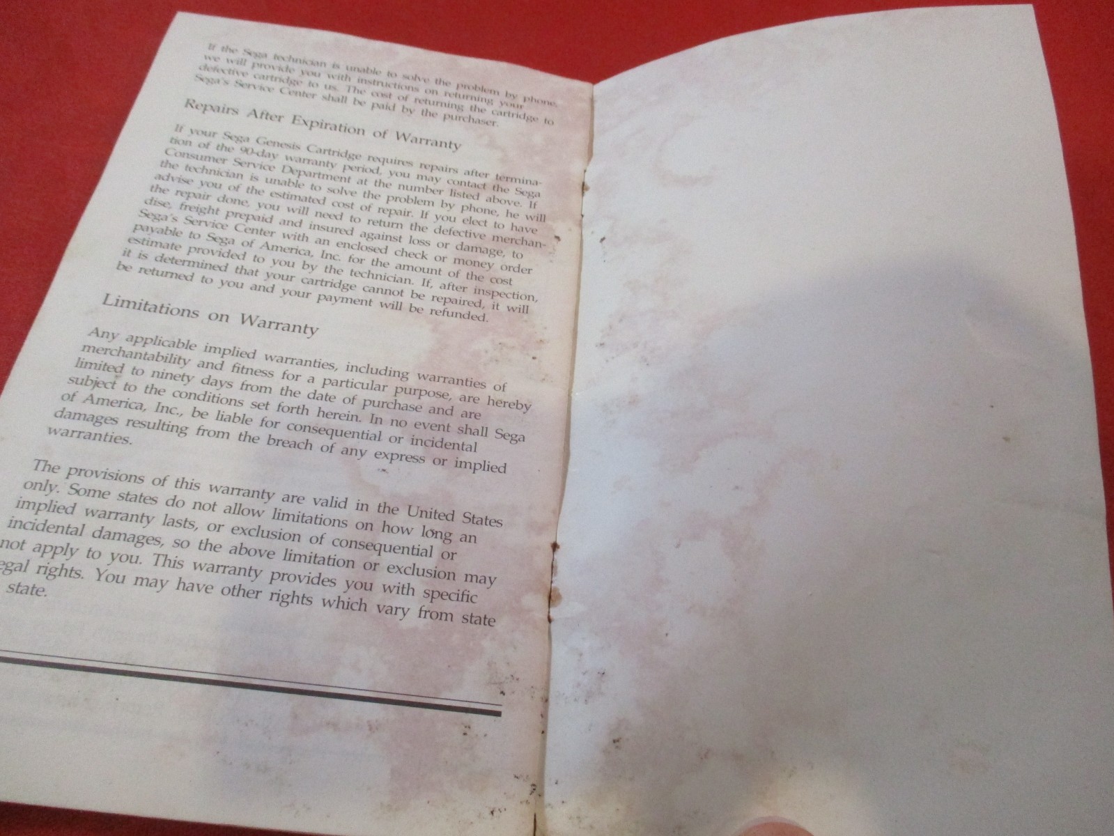 Ghostbusters Sega Genesis Instruction Manual Booklet ONLY *flawed*
