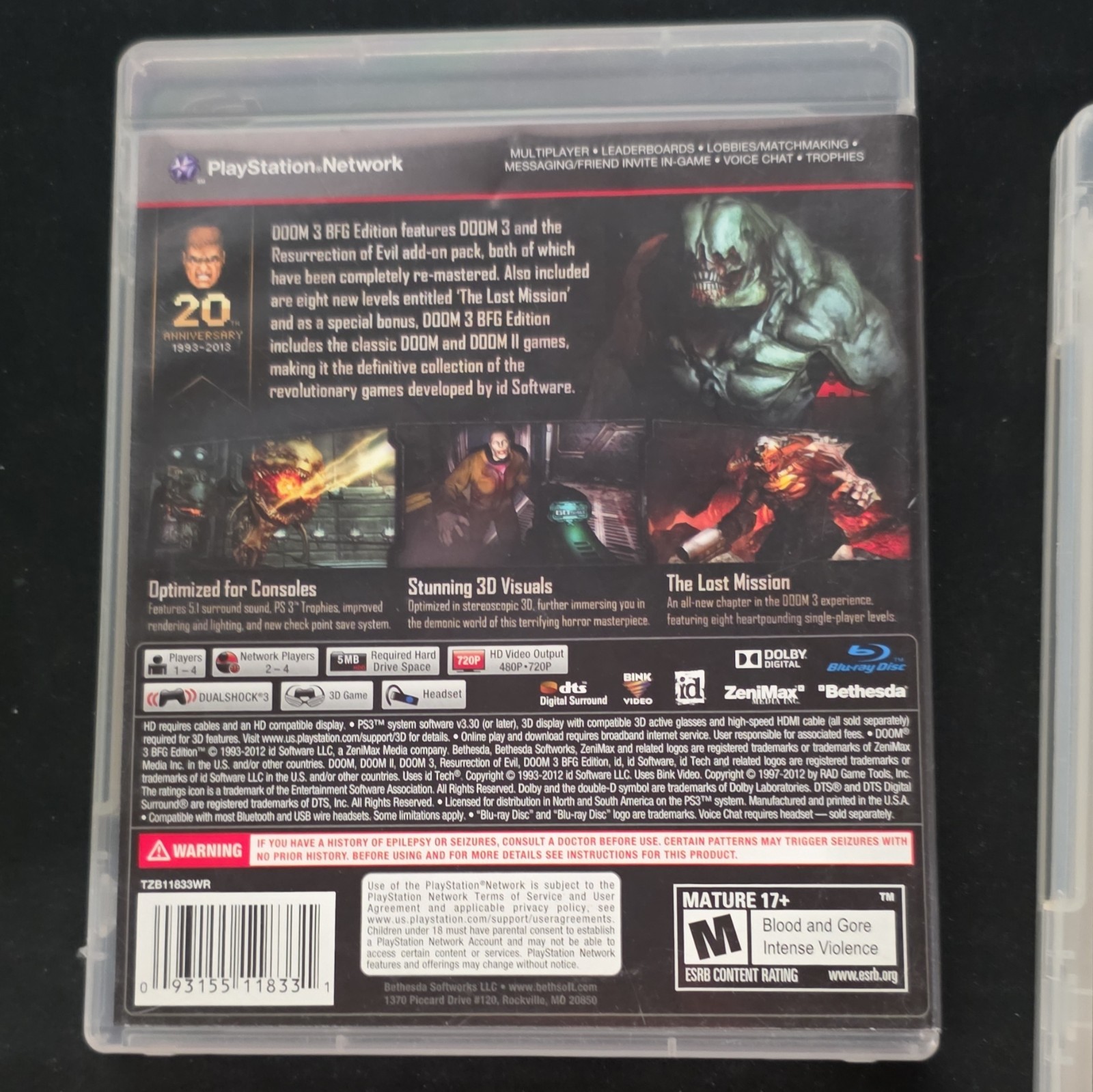 Sony PlayStation 3 Horror Collection, Doom,Resident Evil, Dead Space Evil Within