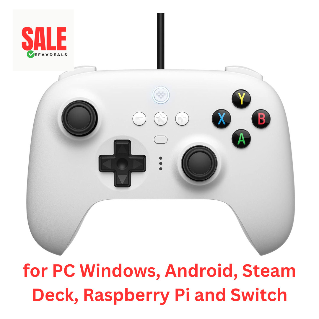 8BitDo – Ultimate Wired Gamepad Controller for Xbox Series One Steam Deck WHITE