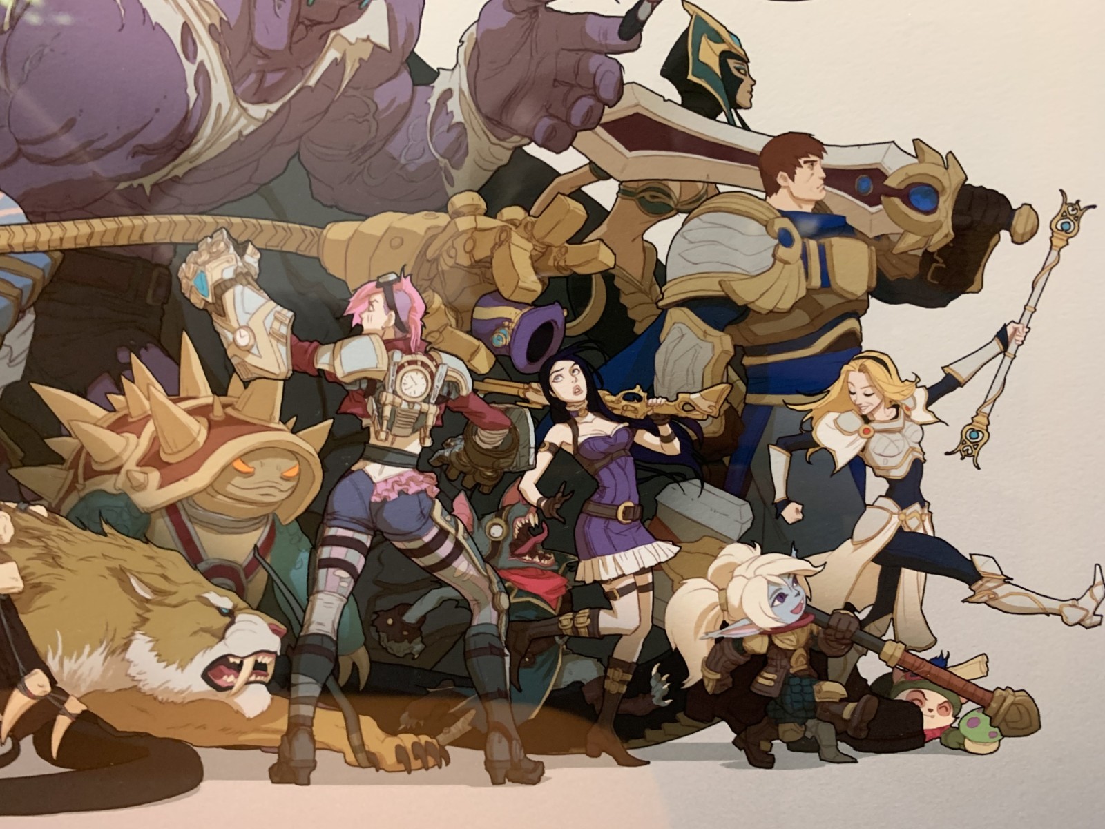 League Of Legends Champion Medley Giclee Art Print Framed Rare 16×28 (1/300)